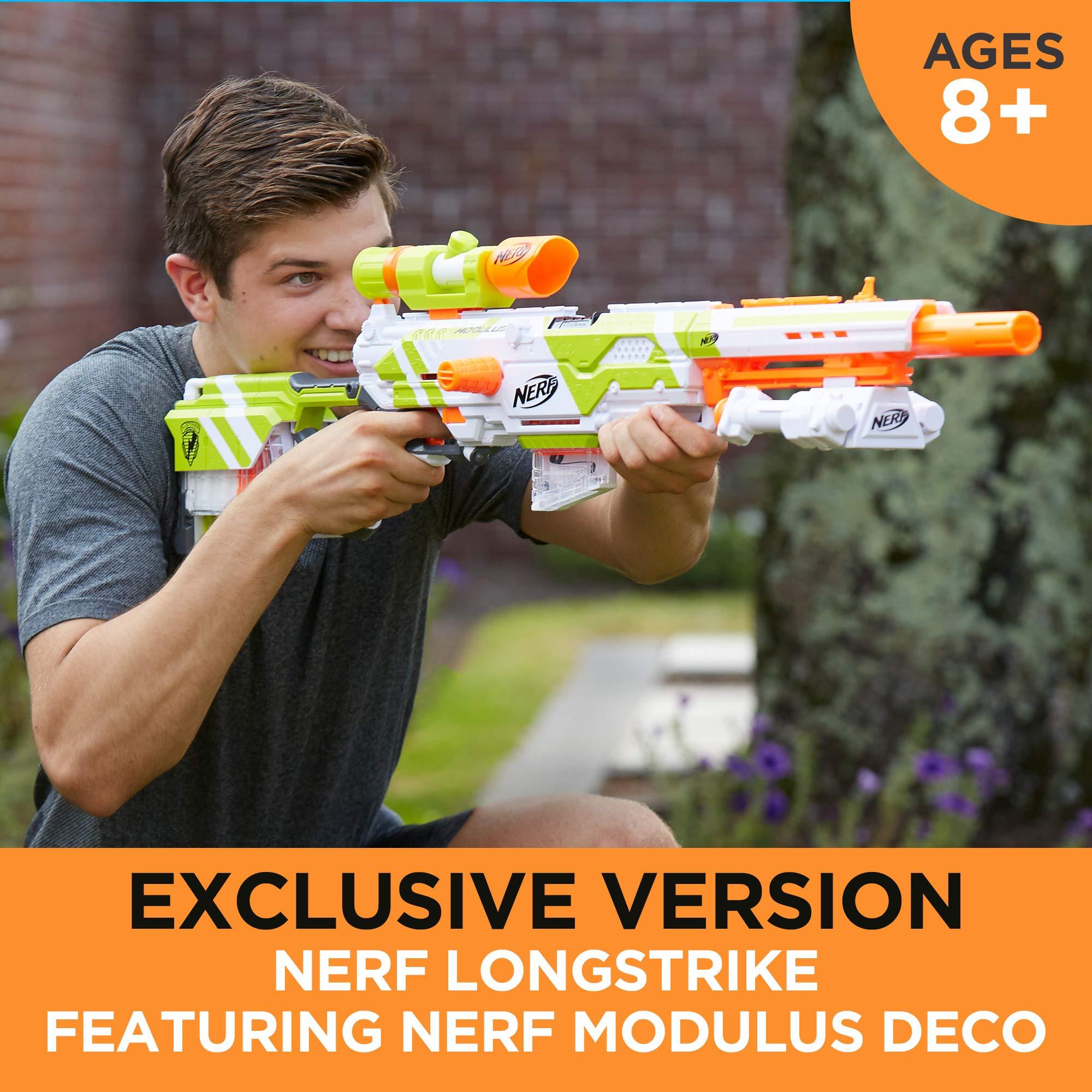NERF Longstrike Modulus Toy Blaster with Barrel Extension, Bipod, Scopes, 18 Elite Darts & 3 Six-Clips (Amazon Exclusive) - Image 4