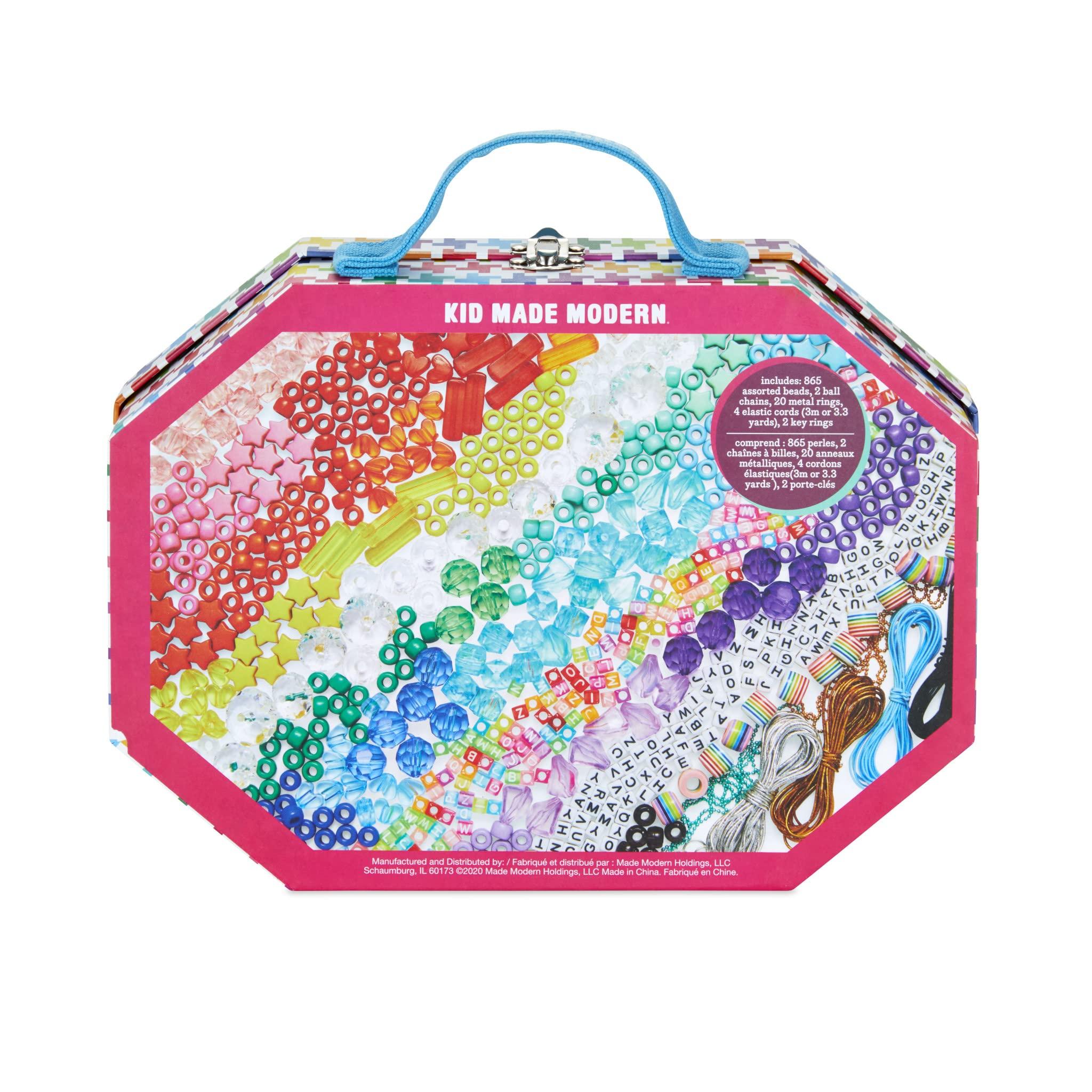 Kid Made Modern - Bright Beads Jewelry Kit - Bead Bracelet Kit - 865+ Piece Set - DIY Kids Crafts - Bulk Craft Set - Create Your Own Art - Includes Art & Jewelry Supplies - Ages 6+ - Image 7