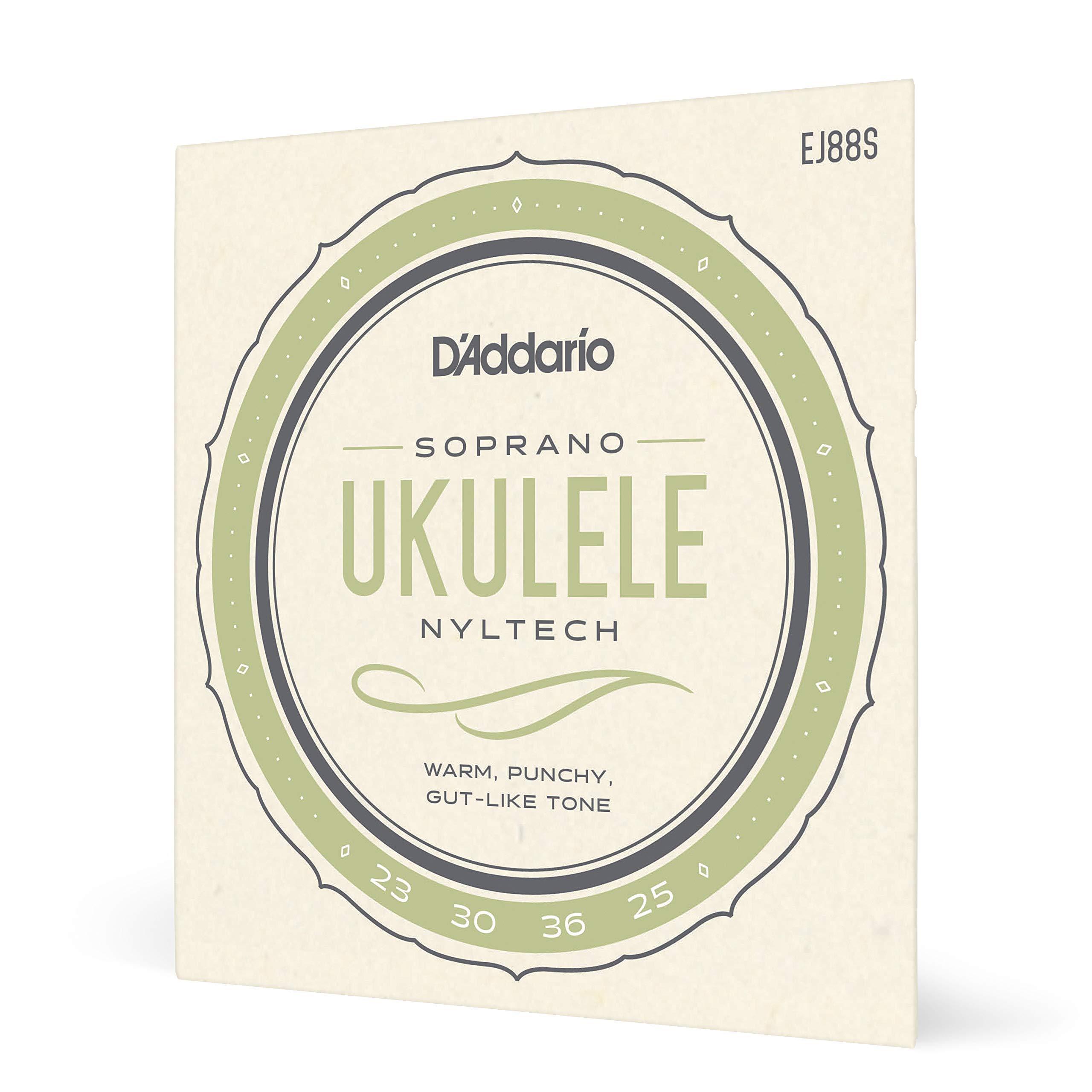 D'Addario Soprano Ukulele Strings, Nyltech, EJ88S, 4-String Set, Pack of 1