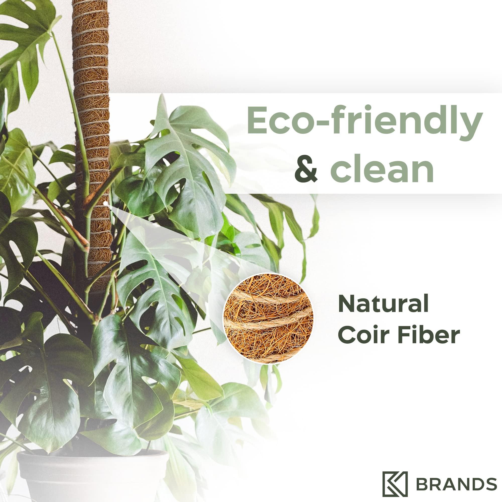2 Pack 28'' Bendable Moss Pole Monstera Plant Support for Climbing Indoor Plants - Stakes for Potted Climbers - Tall Sticks Indoor Trellis for Houseplants - Accessories for Monstera Pot - Image 5