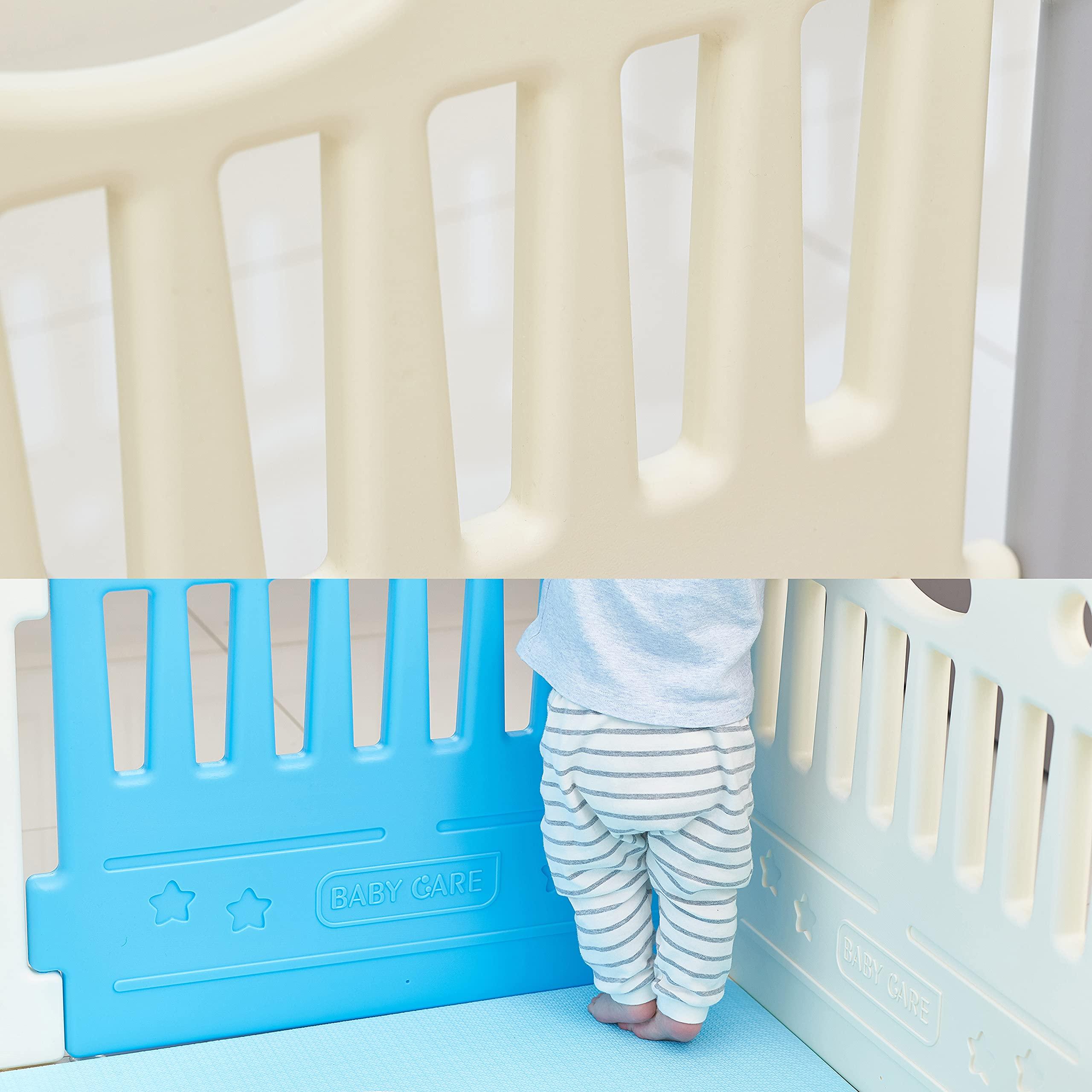 Baby Care Play Mat Funzone Play Pen - Extra Large Baby Play Yard - Play Pen for Baby - Safe with Double Locking (Grey, Full Set) - Image 9