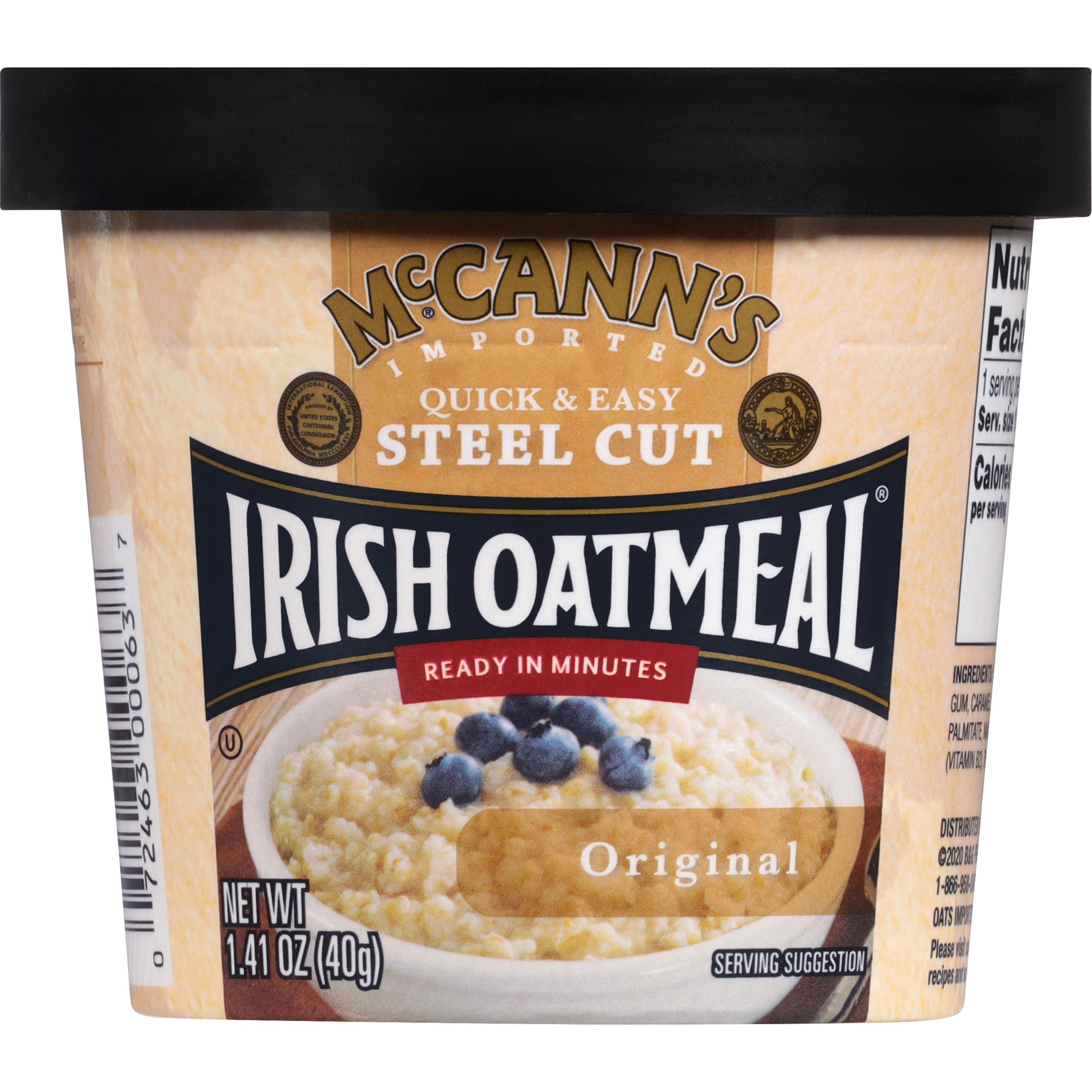 McCann's Irish Oatmeal Instant Oatmeal Cup, Original, 1.4 Ounce (Pack of 12)