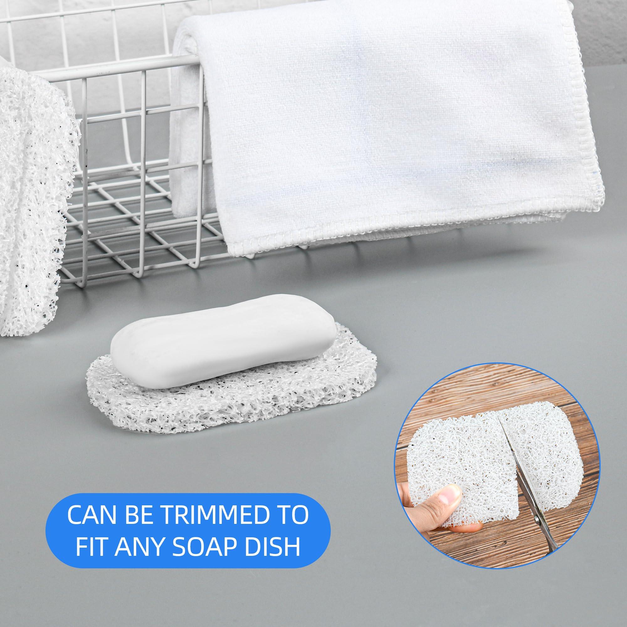 4PCS White Clear Soap Holder Pad,BPA-Free Soap Lifting Pad for Bar Soap,Easy to Clean Soap Savers Pads Suitable for Shower Kitchen Bathroom Bathroom Travel Hotel Cleaning Product - Image 5