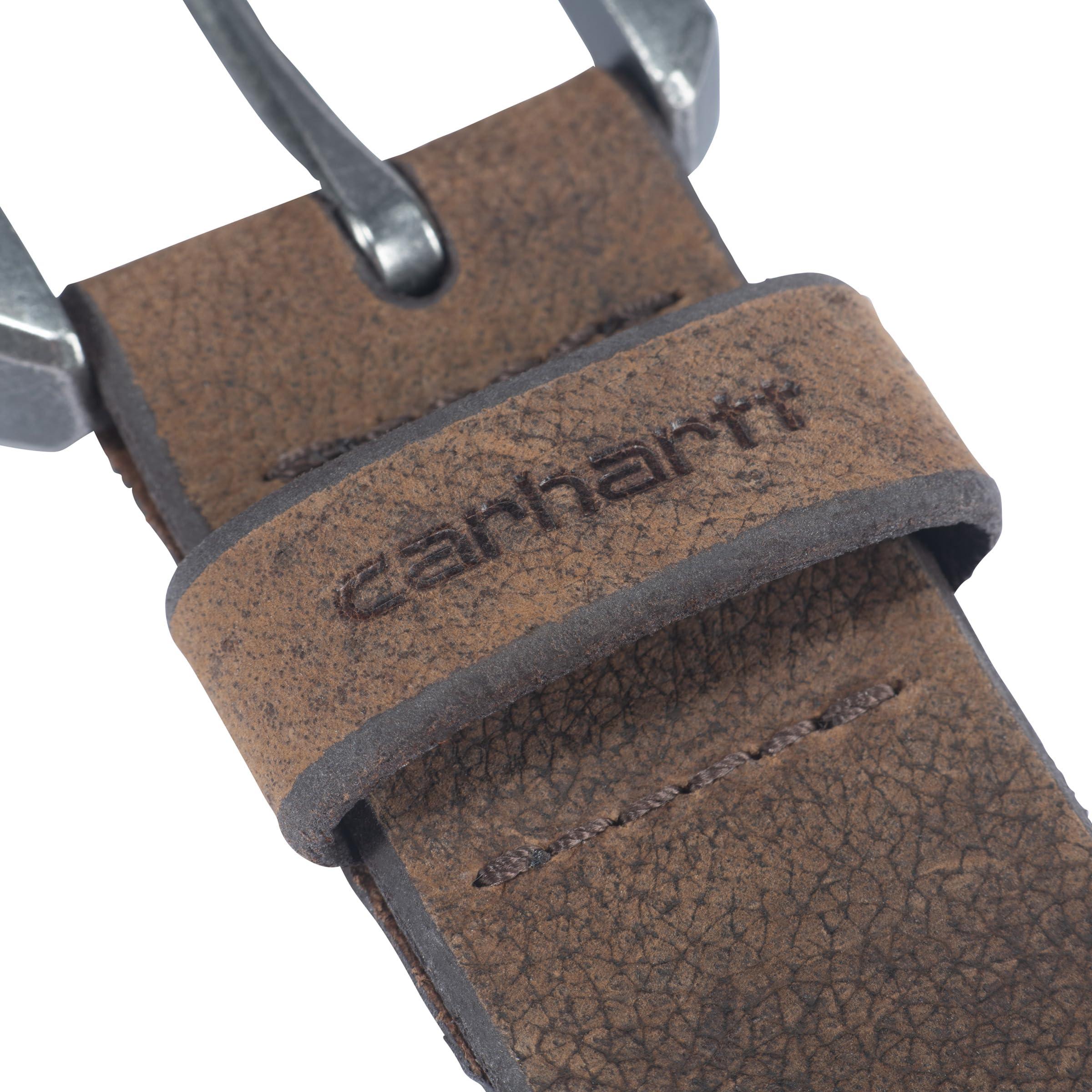 Carhartt Men's Durable Full Grain Saddle Leather Classic Belts, W/Rugged Antique Nickle Hardware - Image 4