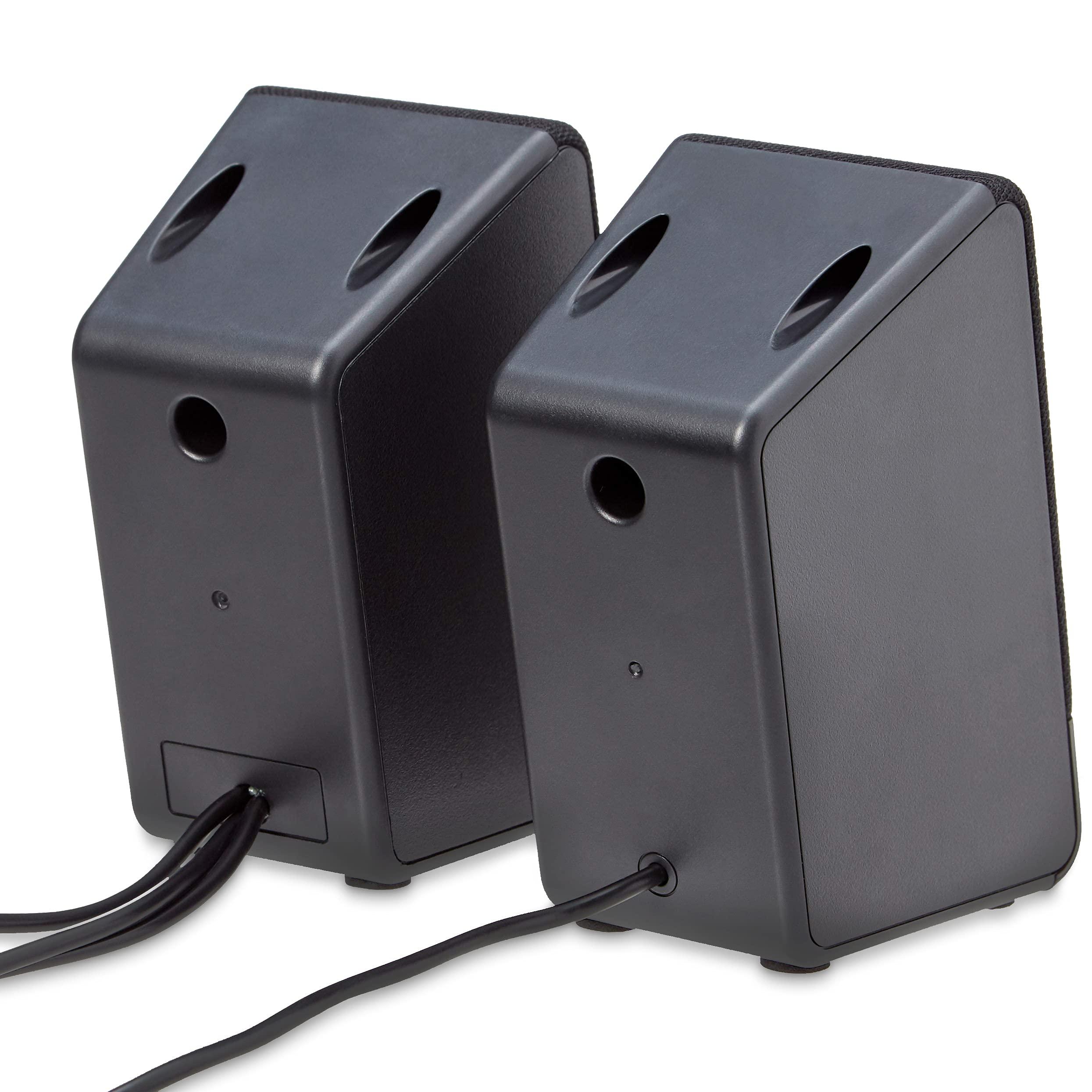 Amazon Basics USB-Powered Computer Speakers for Desktop or Laptop PC with Volume Control, Plug-N-Play, Black - Image 3