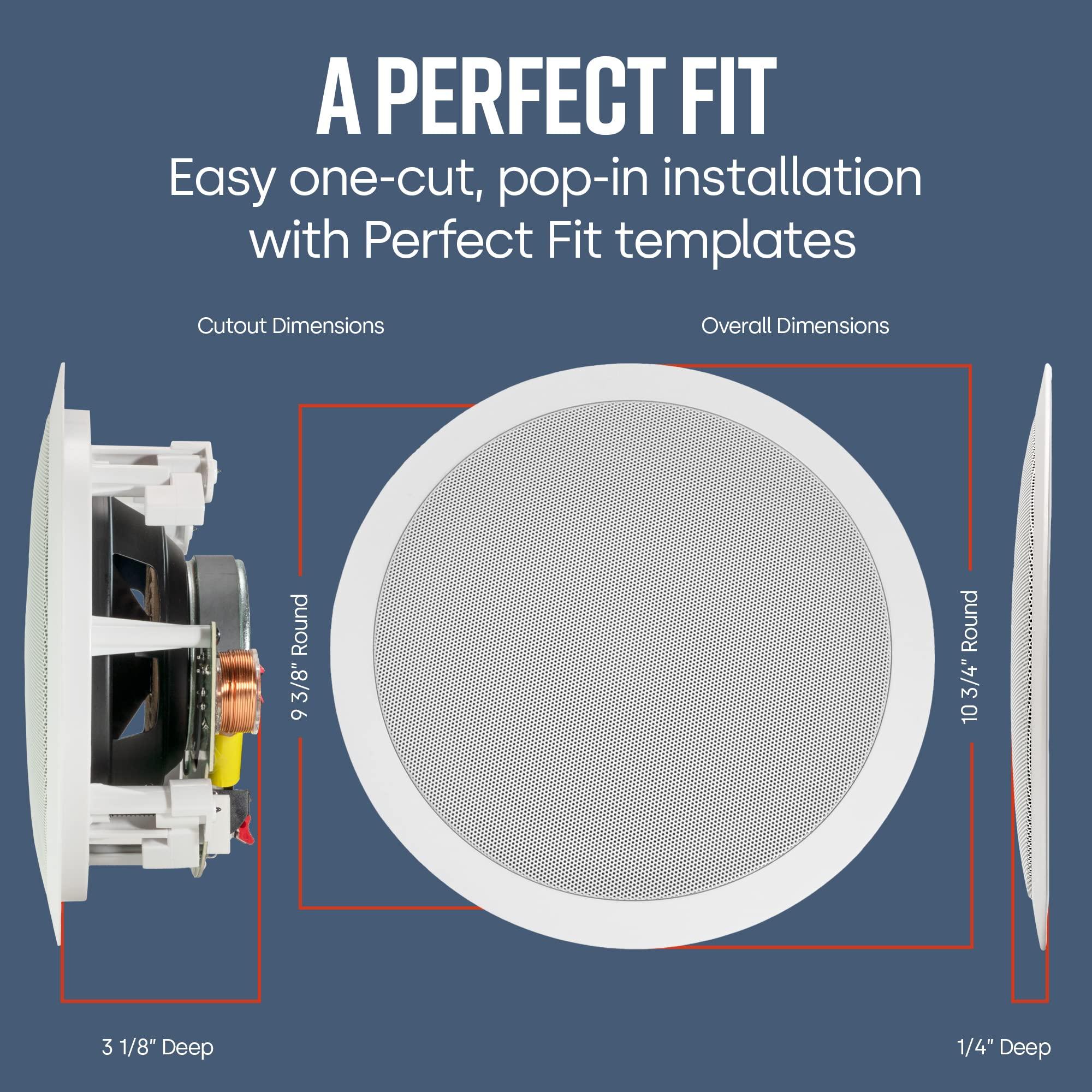 Polk Audio RC80i 2-Way Premium in-Ceiling 8" Round Speakers, Set of 2 Perfect for Damp and Humid Indoor/Outdoor Placement - Bath, Kitchen, Covered Porches (White, Paintable-Grille) - Image 3