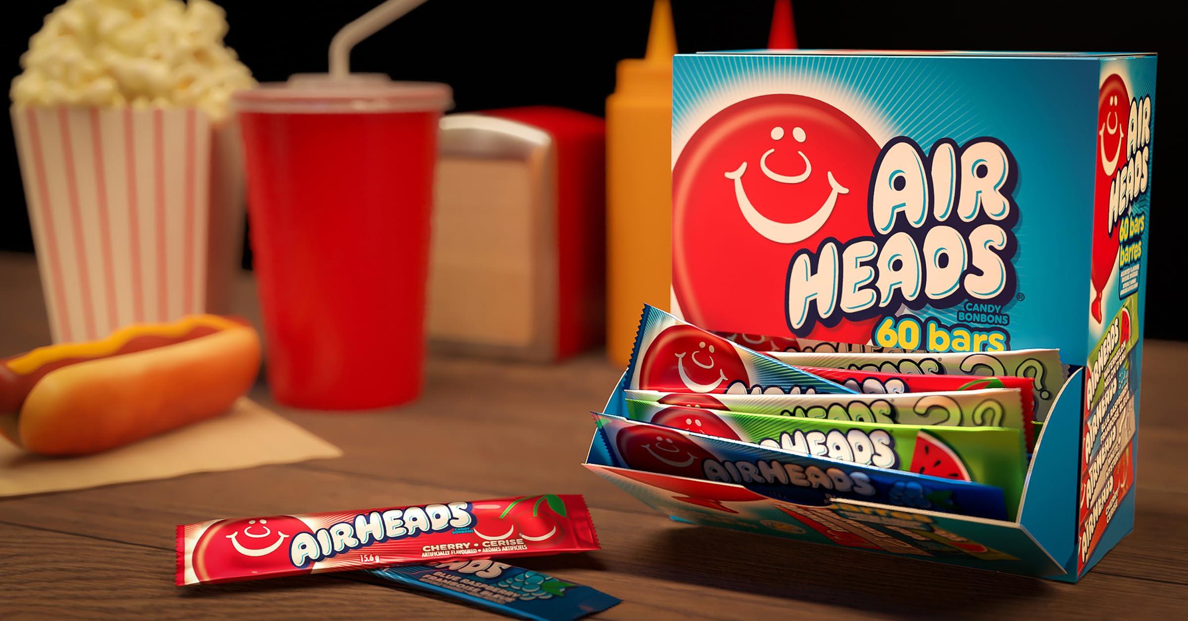 Airheads Candy Bars, Variety Bulk Box, Chewy Full Size Fruit Taffy, Gifts, Holiday, Parties, Concessions, Pantry, Non-Melting, Party, 60 Individually Wrapped Full Size Bars - Image 6