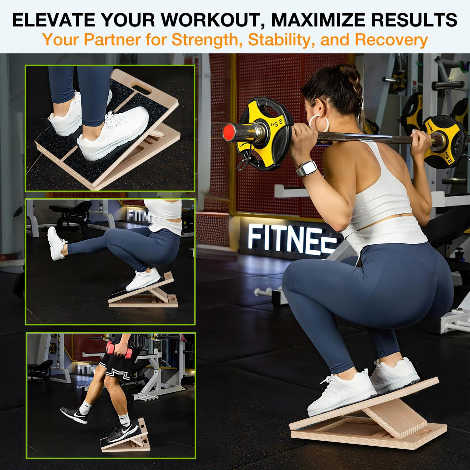 TEMI Slant Board for Calf-Stretching - Wooden Incline Wedge Stretcher for Squats, Foot & Ankle Mobility, Portable Fitness Equipment, Balance Block for Heel Stretch - Image 6