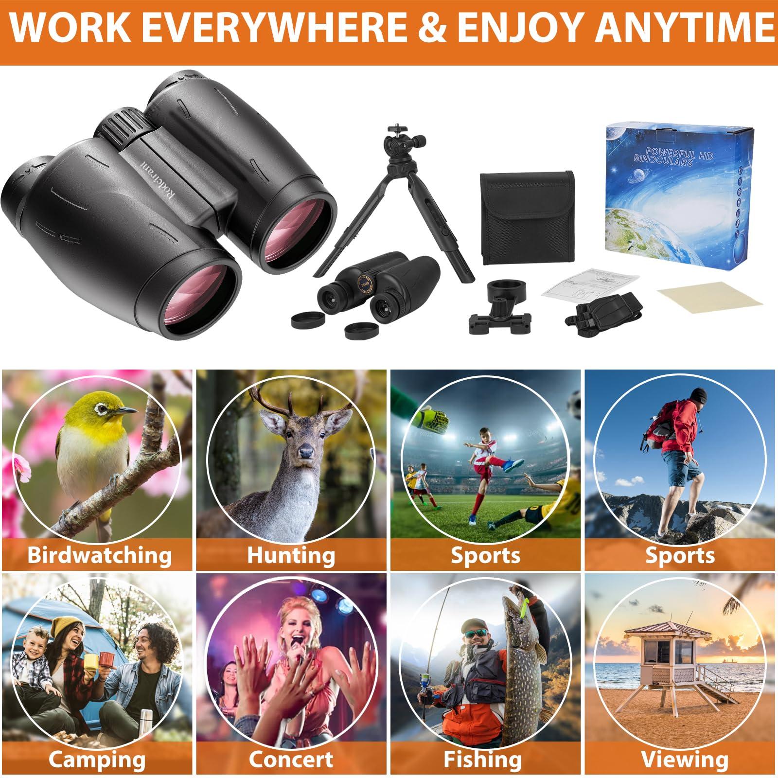 Binoculars 25x30 for Adults with Universal Phone Adapter, Tripod and Tripod Adapter,Large Eyepiece Easy Focus Compact and Waterproof Binoculars for Bird Watching,Hiking and Travel - Image 4