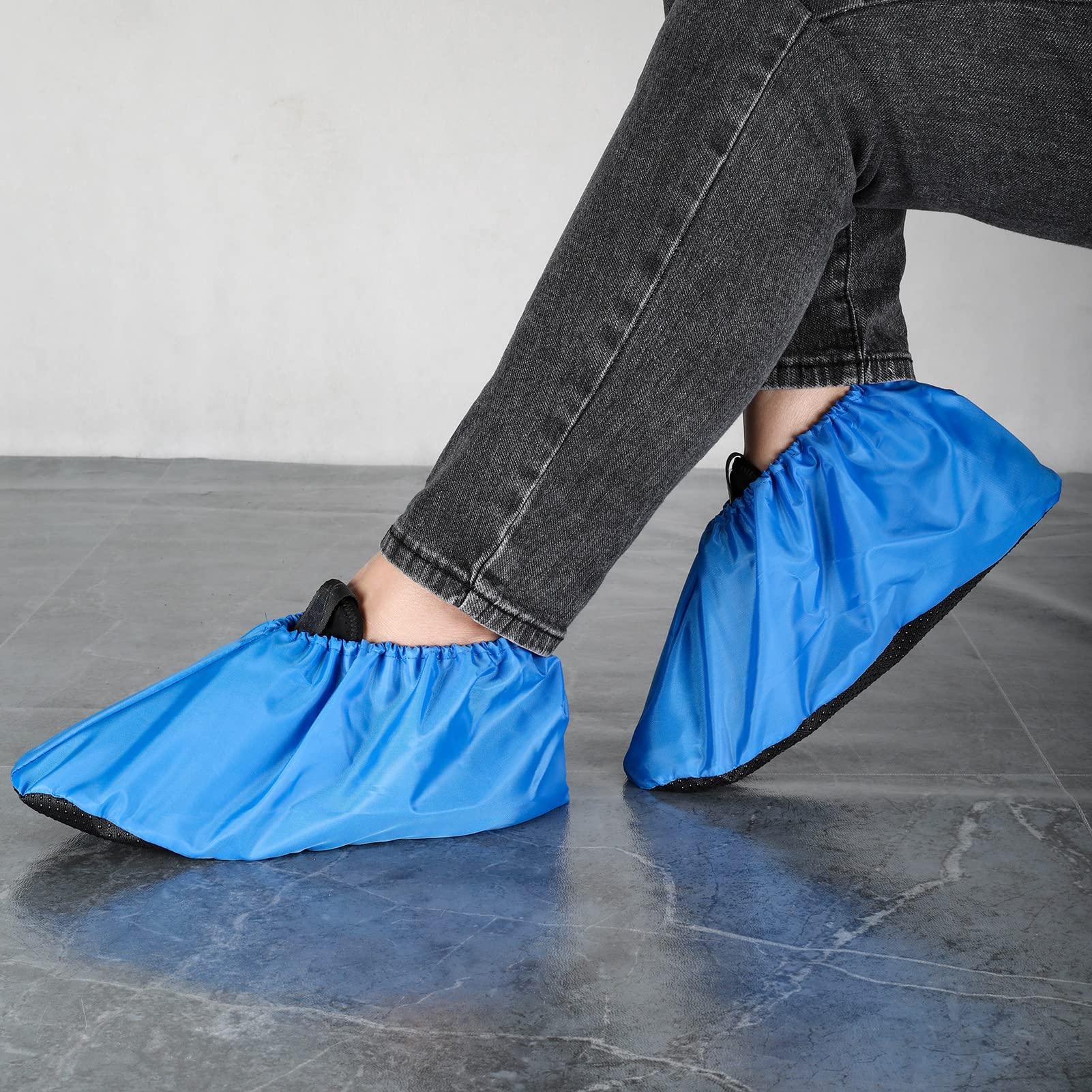 LAKE OF FIRE 5 Pairs Reusable Shoe Covers - Non-Slip, Washable, Heavy-Duty Boot Protectors for Floor and Carpet Protection - Image 2