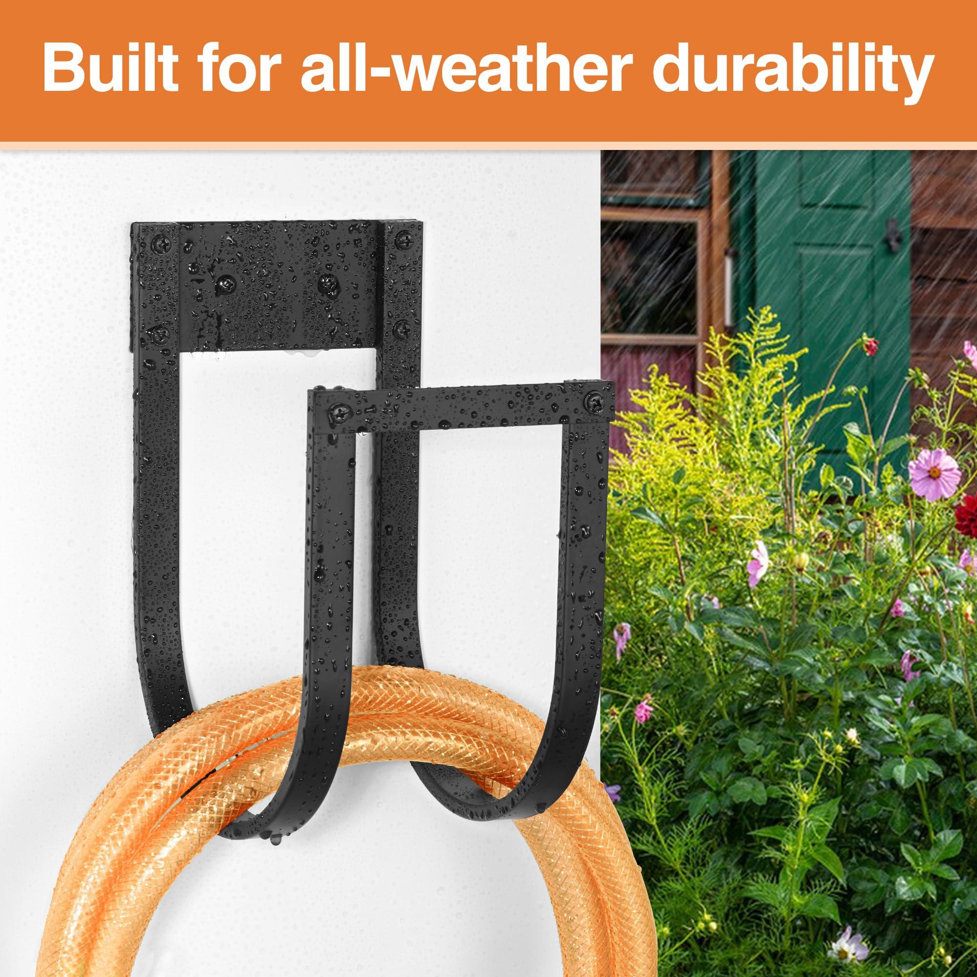 Garden Hose Holder Wall Mount - Metal Water Hose Hanger for Outside, Durable Hook for Garden, Garage, or Yard Storage - Image 6