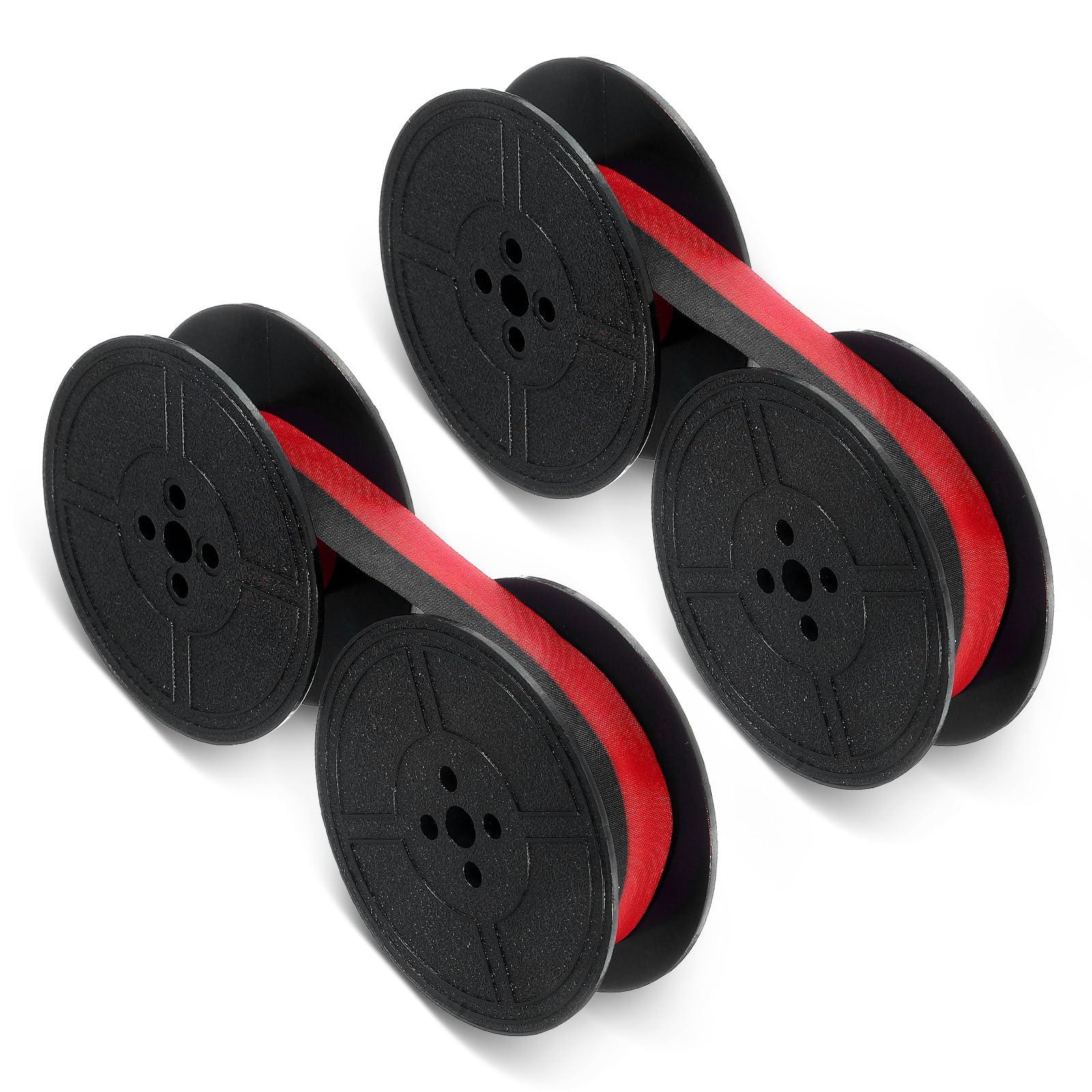 2 Pairs Universal Typewriter Ribbon Vintage Typewriter Ink Ribbon Manual Typewriter Ribbon Twin Spool Replacement Pack for Most Typewriter (Red, Black)