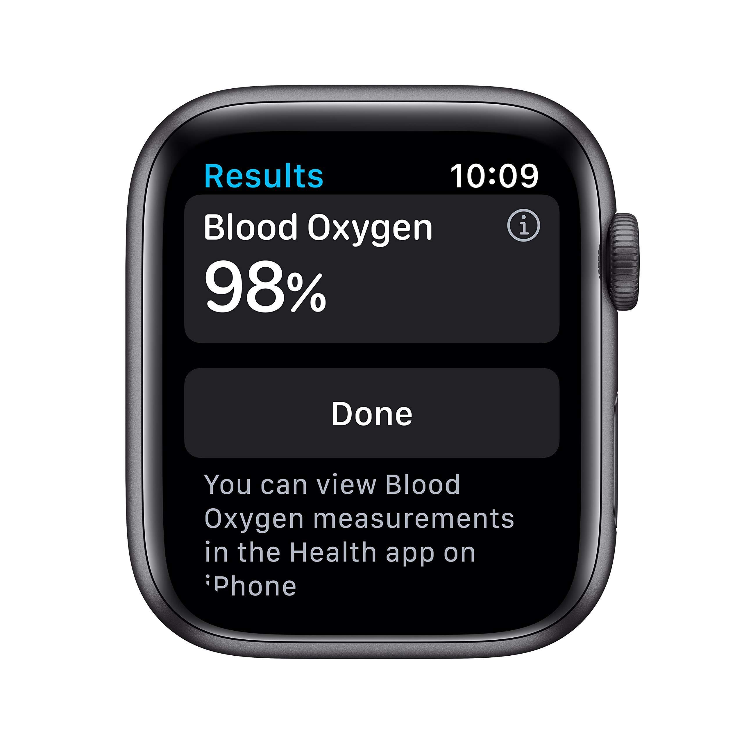 Apple Watch Series 6 (GPS, 44mm) - Space Gray Aluminum Case with Black Sport Band (Renewed) - Image 3