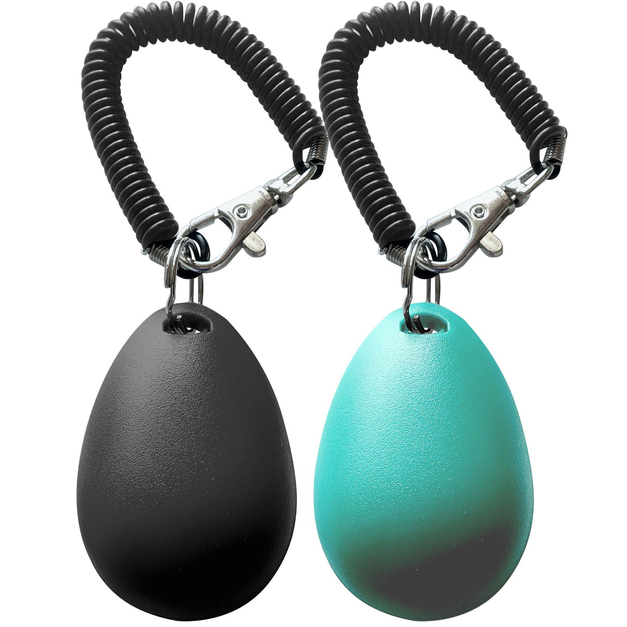 HoAoOo Pet Training Clicker with Wrist Strap - Dog Training Clickers (New Black + Blue) - Image 2