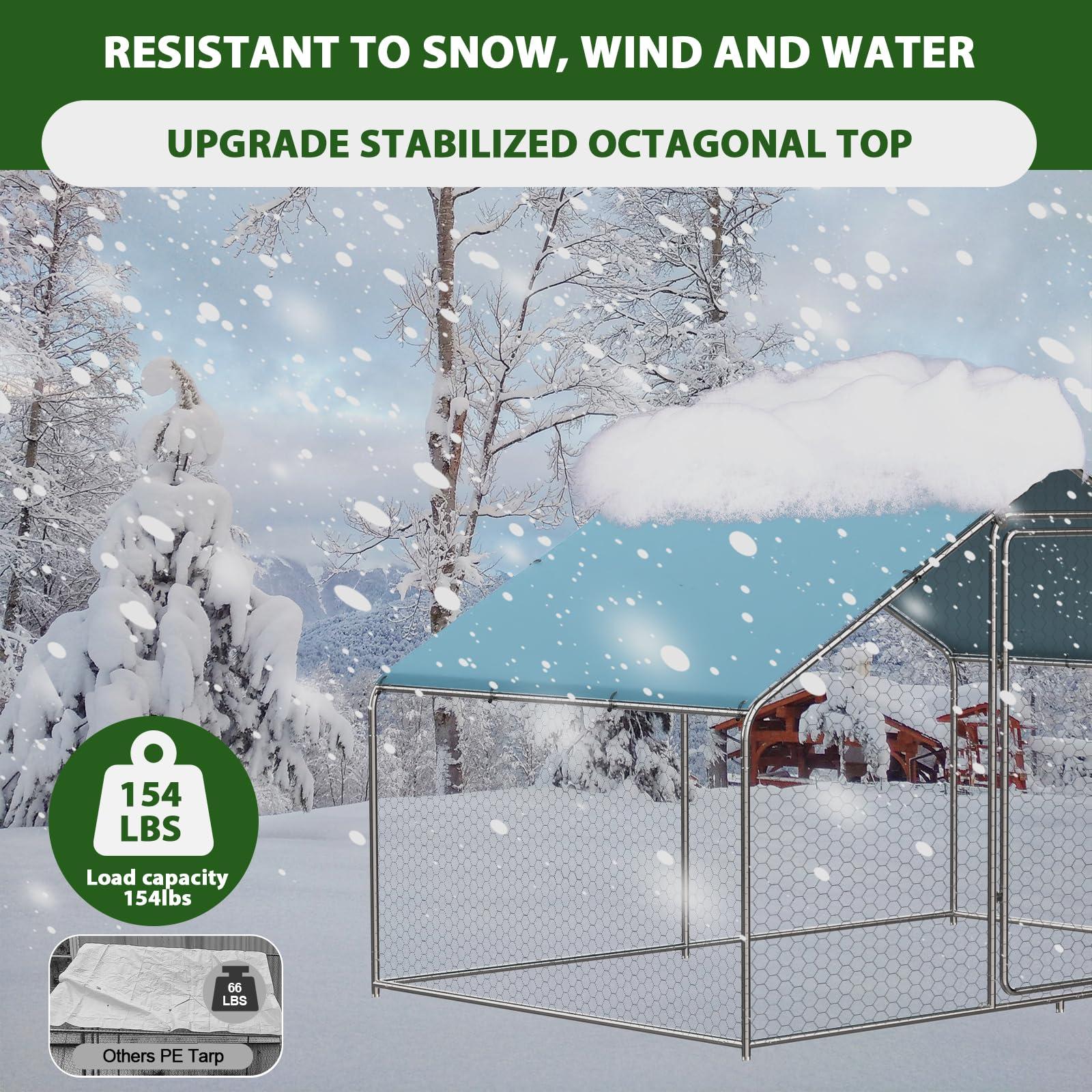 MODCART Metal Chicken Coop 9.8'L x 26'W x 6.4'H Chicken Runs for Yard with Cover Chicken Play Pen Enclosure Duck CoopCage for Outdoor Backyard Farm Rabbit Small Animal Poultry - Image 6