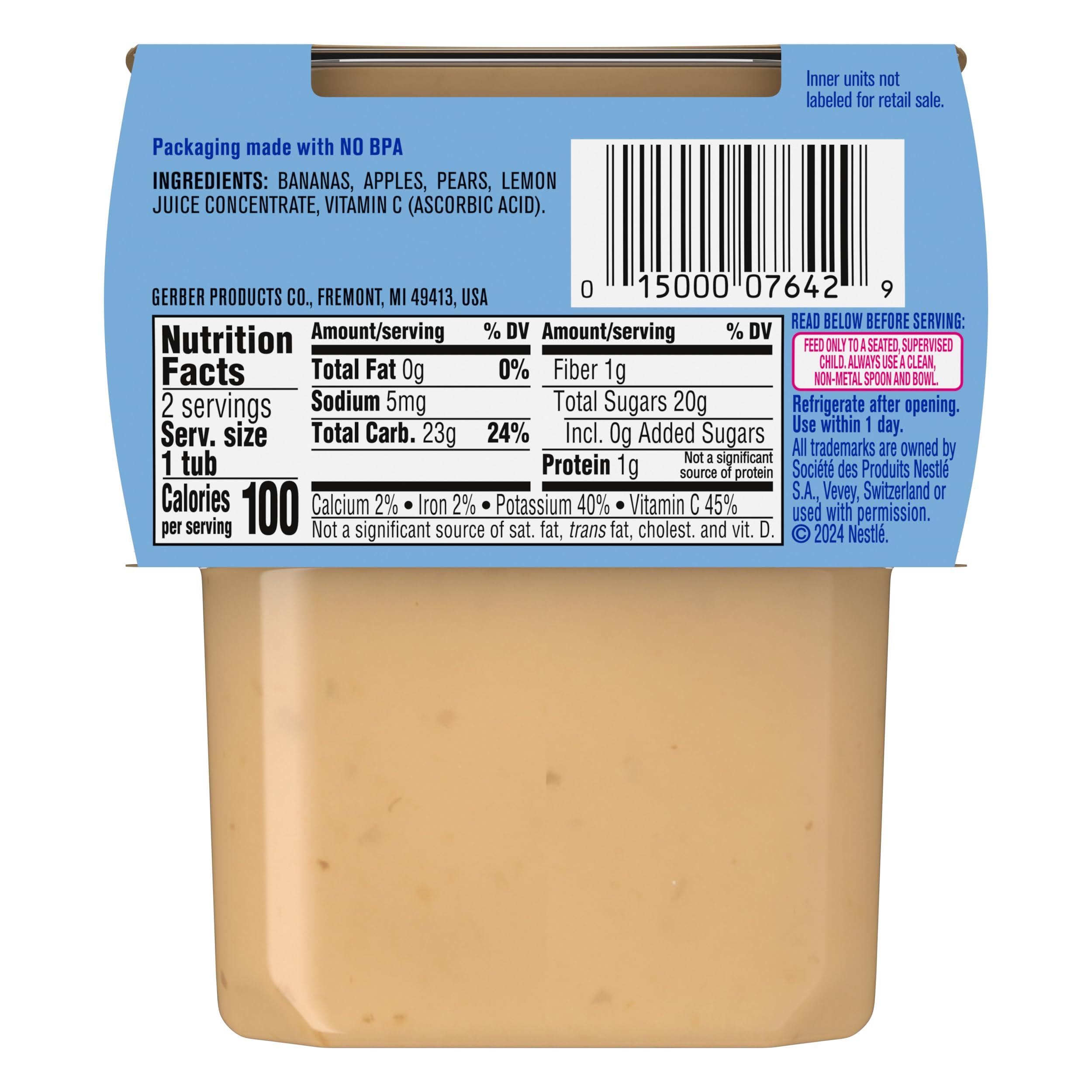 Gerber 2nd Foods Bananas with Apples & Pears, 4 Ounce Tubs, 2 Count (Pack of 8) - Image 9
