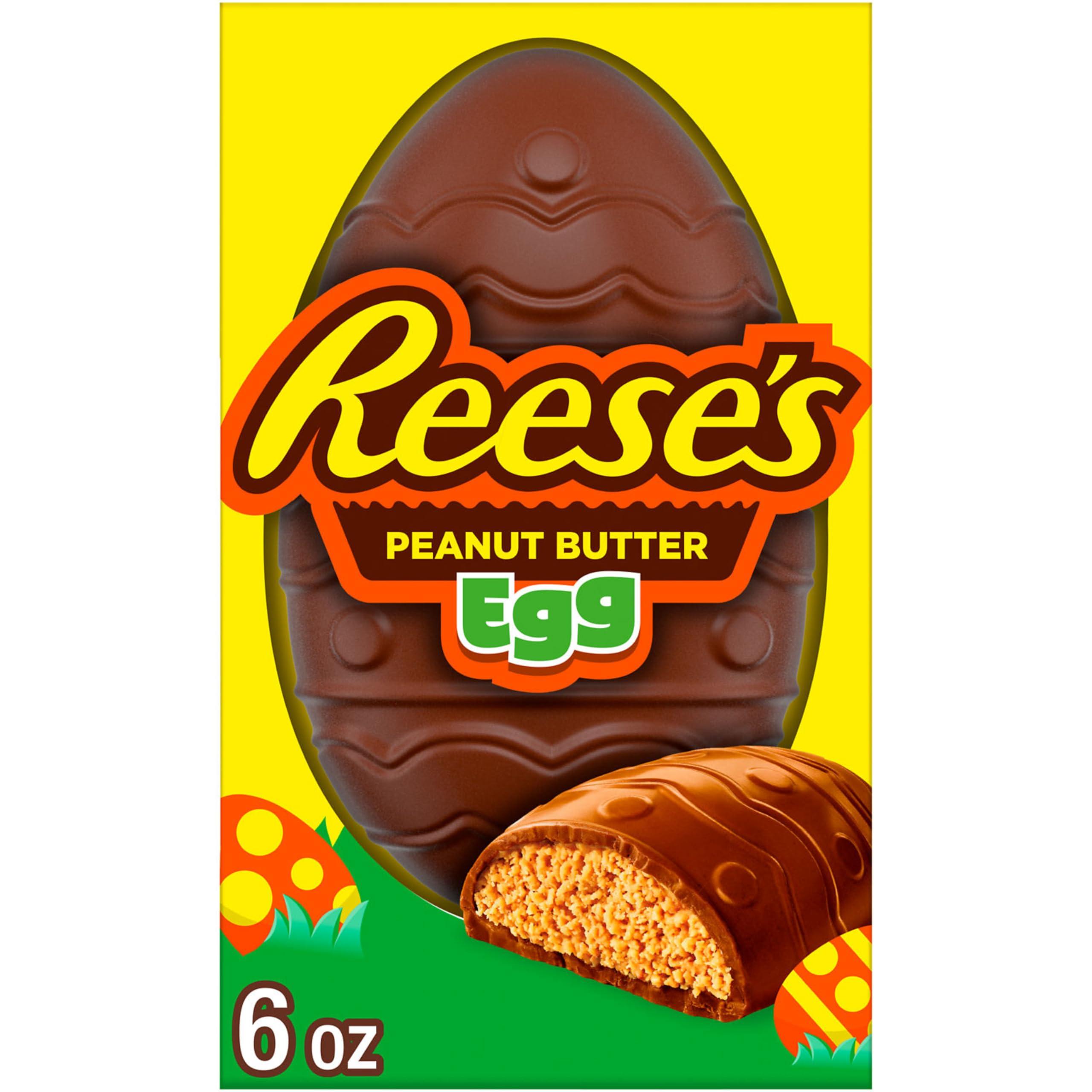 REESE'S Milk Chocolate Peanut Butter Egg, Easter Candy Gift Box, 6 oz - Image 1