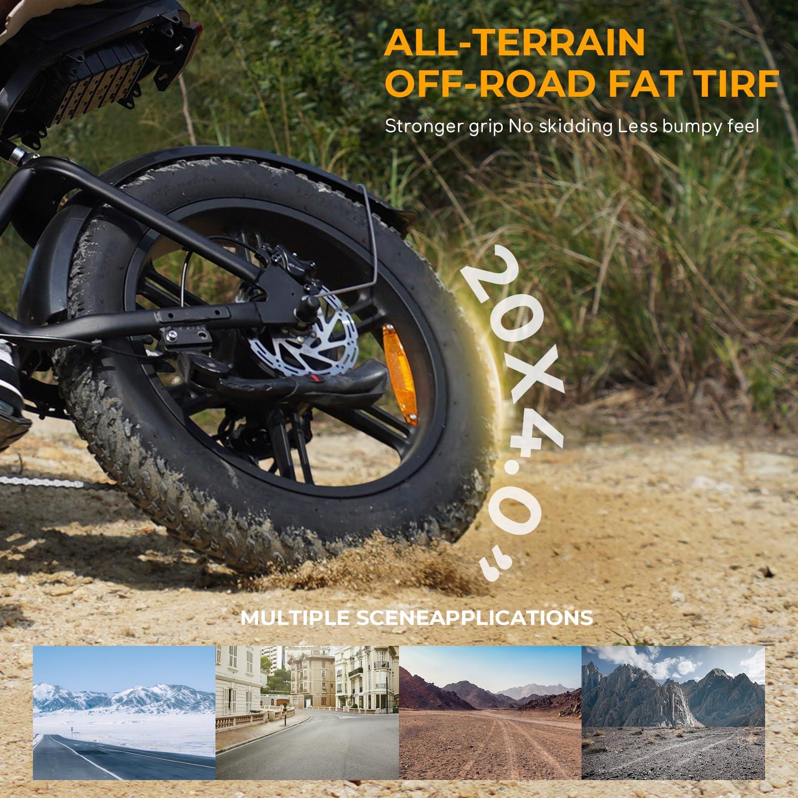 Tamobyke Moped Style 1500W/2000W Electric Bike,30mph/33mph Ebike&34-180Miles PAS Range,48V15.6ah/18.2ah/ (874Wh) Larger Battery, 20'' Fat Tire Electric Bike for Adults,UL Safety Certified. - Image 4