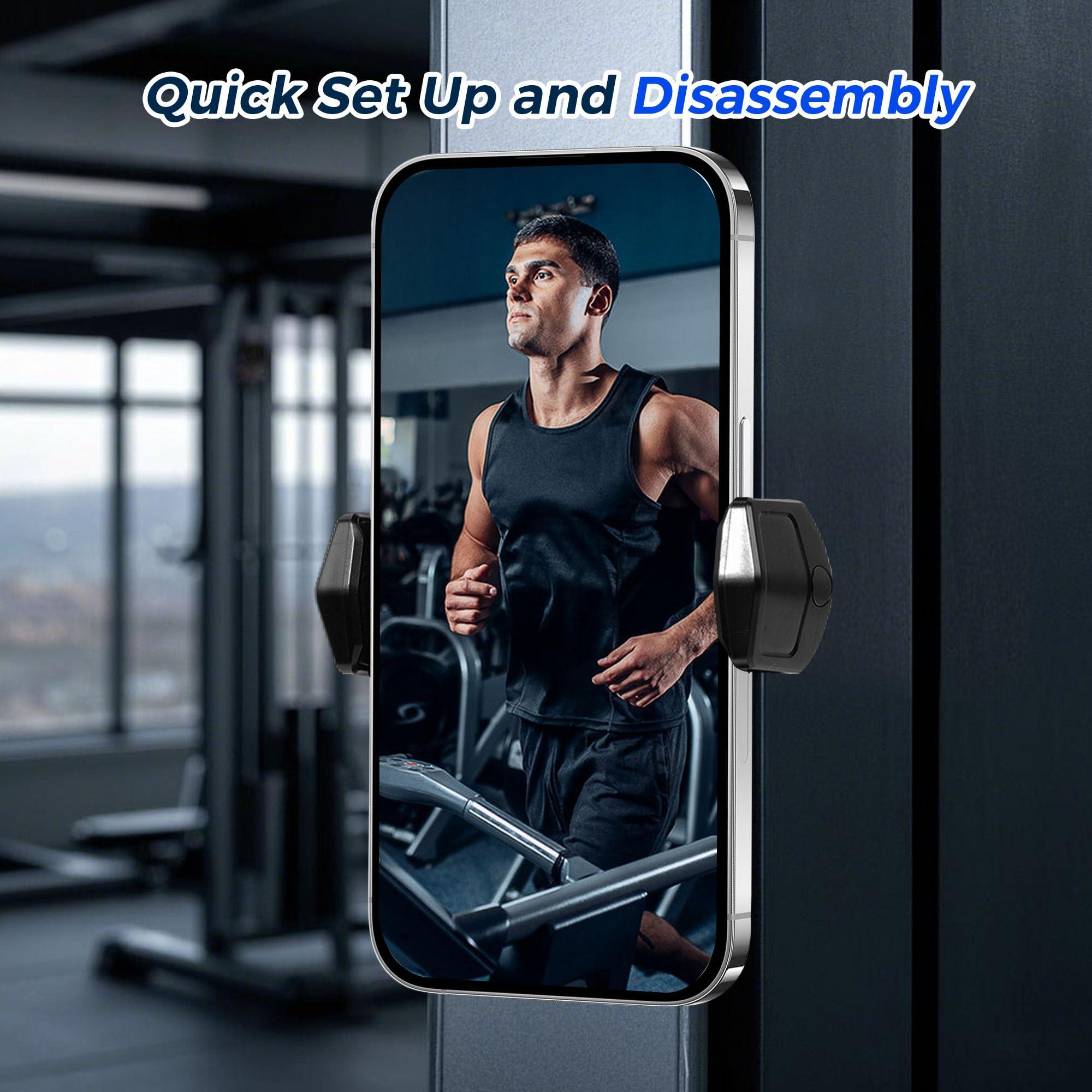 TUYOHW Gym Magnetic Phone Holder 360 Adjustable Magnetic Phone Mount for Gym Magnet Phone Holder Attach to Metal Surface Gym Accessories Compatible with All Smartphones 4.7-7" - Image 3