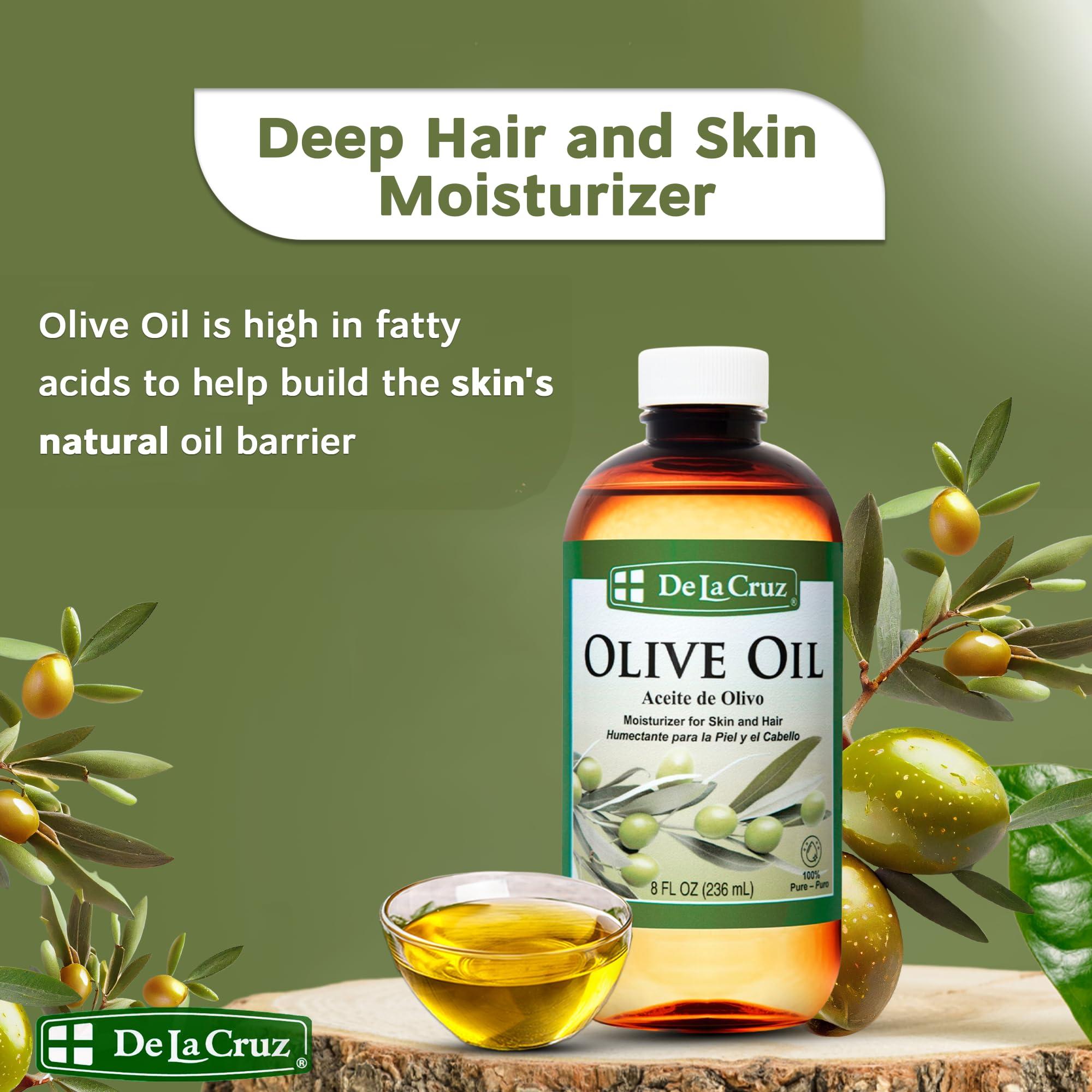 De La Cruz Pure Olive Oil - Natural Expeller Pressed Olive Oil for Hair and Skin - Lightweight Body Oil for Dry Skin 8 Fl Oz - Image 3