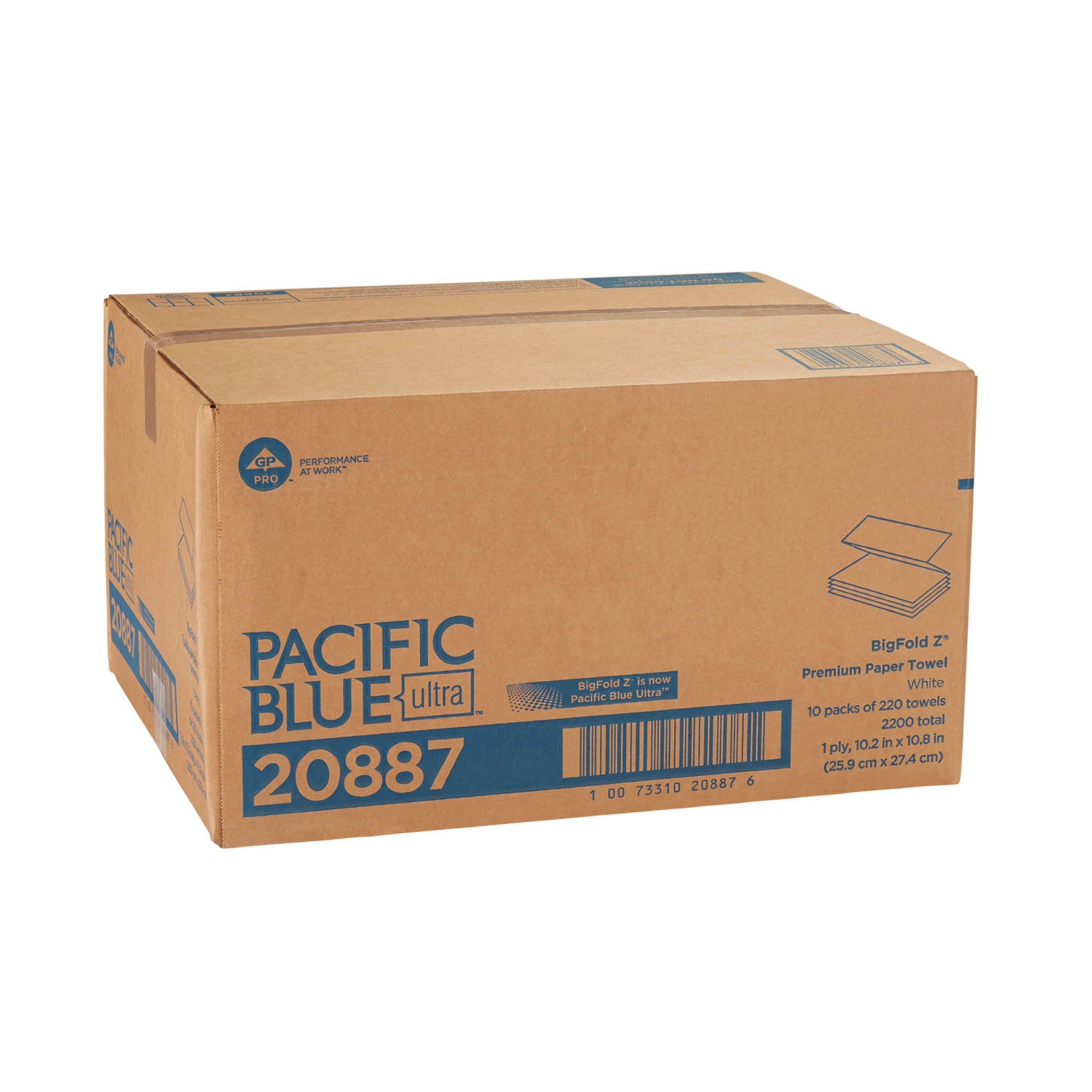 Pacific Blue Ultra Big Z-Fold Paper Towels by GP PRO (Georgia-Pacific), White, 20887, 220 Paper Towels Per Pack, 10 Packs Per Case (2200 Total), 10.20'' x 10.80 - Image 5