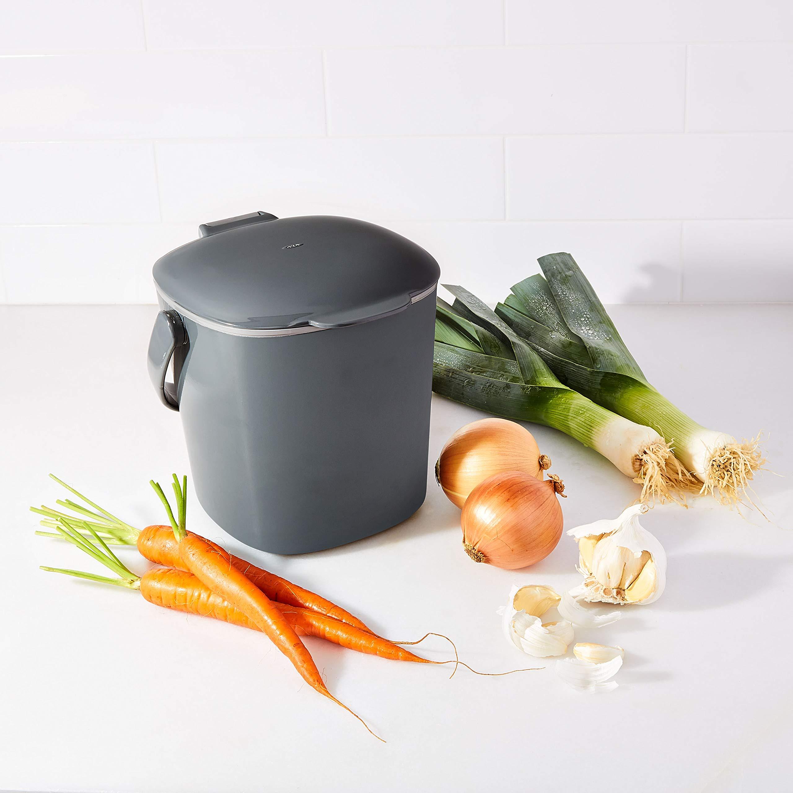 OXO Good Grips Easy-Clean Compost Bin, Charcoal - 0.75 GAL - Image 2