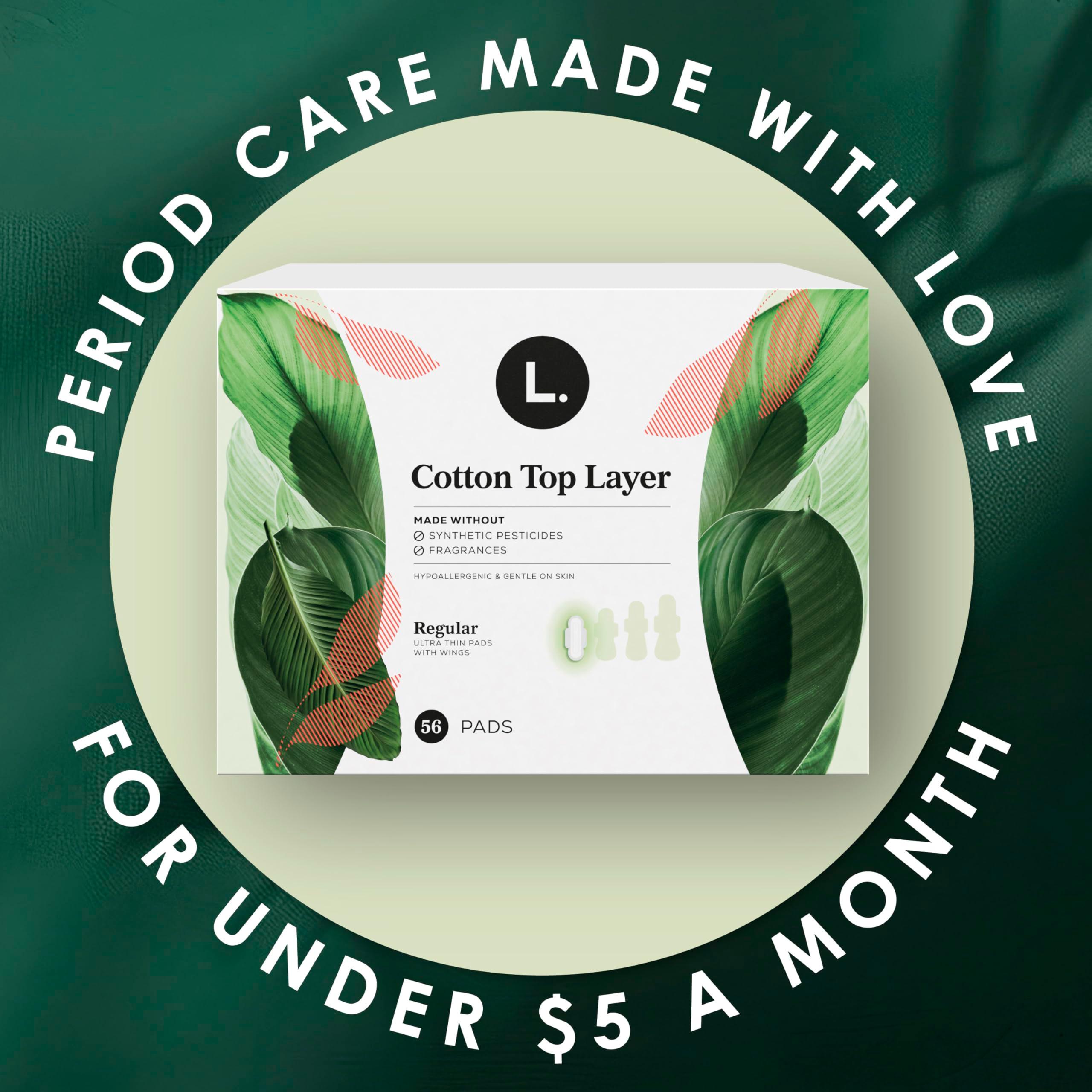 L. Ultra Thin Pads for Women, Overnight Absorbency, Organic Cotton Top Layer, Unscented Pads with Wings, 96 CT - Image 9