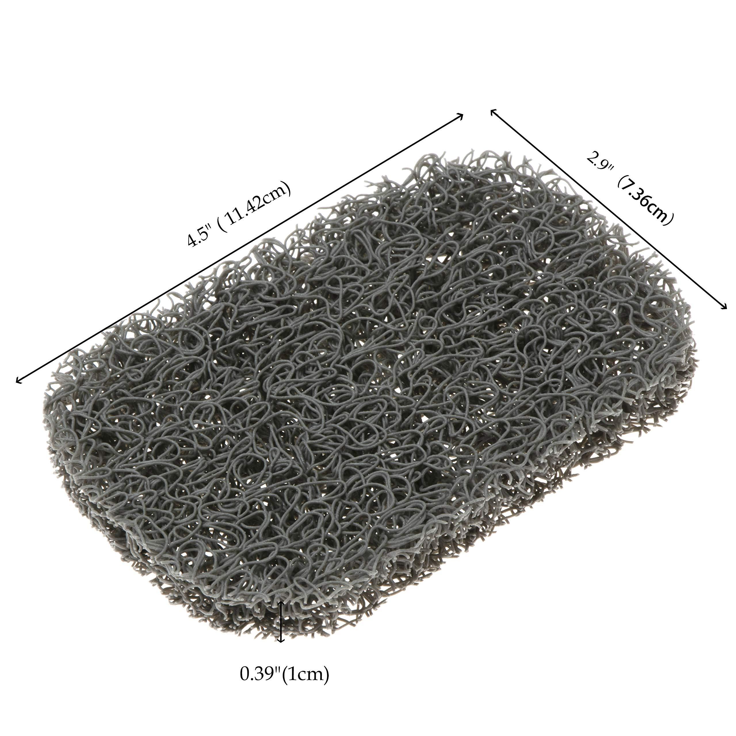 Snowkingdom 4 Pack Gray Soap Saver Draining Lift Pad 2.9" x 4.5" PVC Non-BPA Non-Slip Durable - Image 2