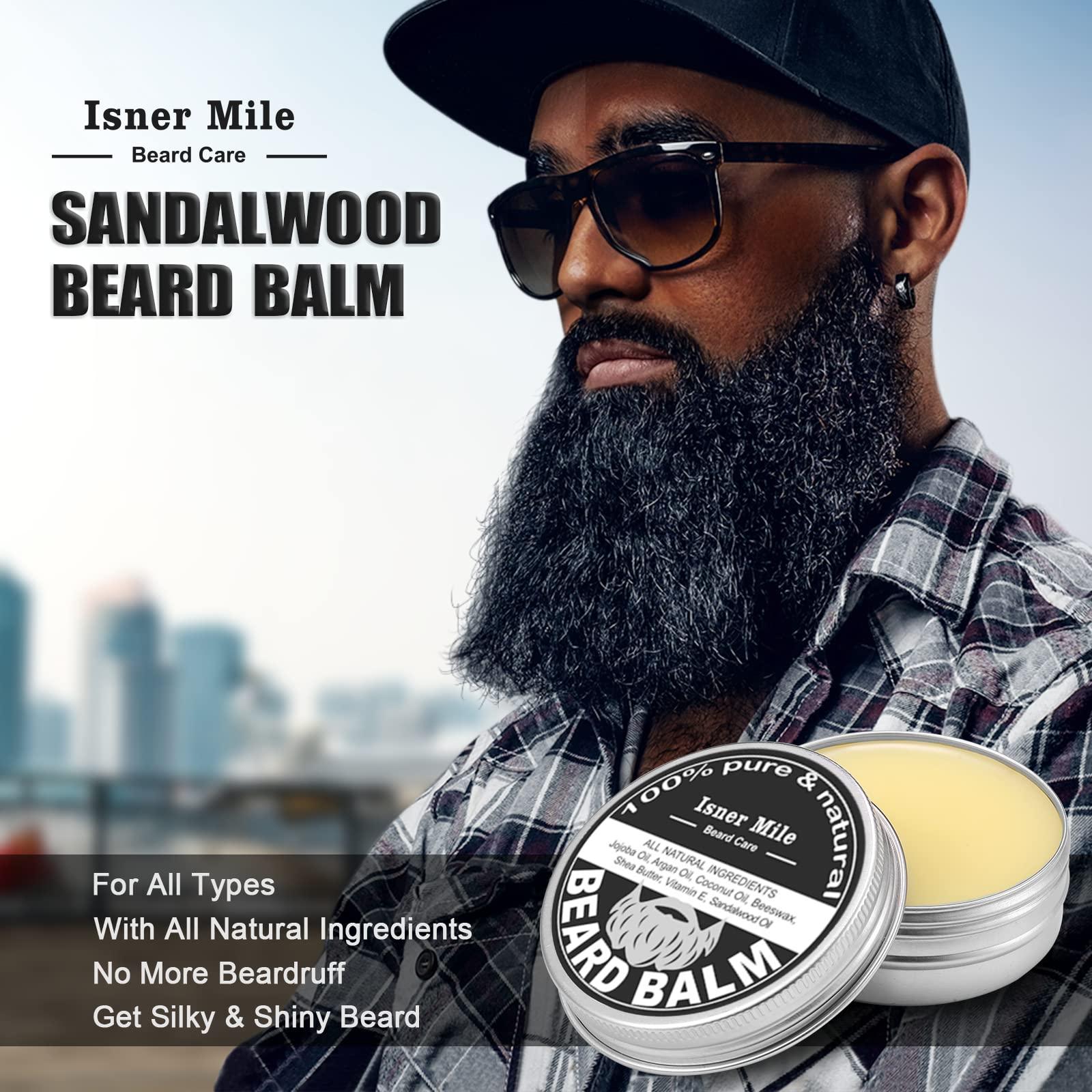 Isner Mile Beard Grooming Kit for Men: Trimming Sets with Beard Wash/Shampoo - Oil - Balm - Brush - Comb - Scissors & Storage Bag, Valentines Birthday Fathers Gifts for Dad Men Husband Boyfriend - Image 6