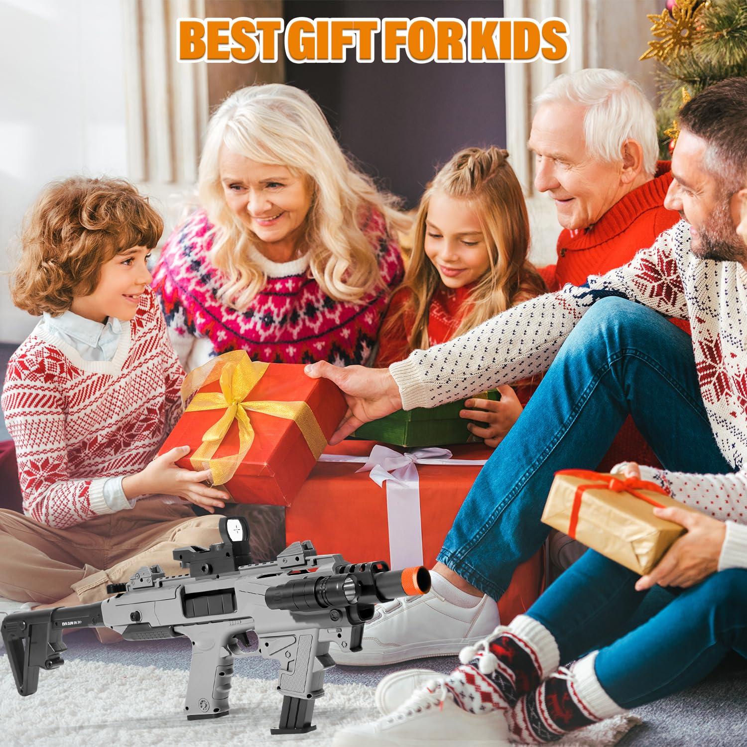 Soft Bullet Toy Gun Blaster, Realistic Toy Dart Hand Gun Soft Bullet Pistol Foam Shell ejecting Blasters, with 2 Clips & 80 Foam Bullets, Gifts for Boys Girls Adults Age 8+ - Image 2
