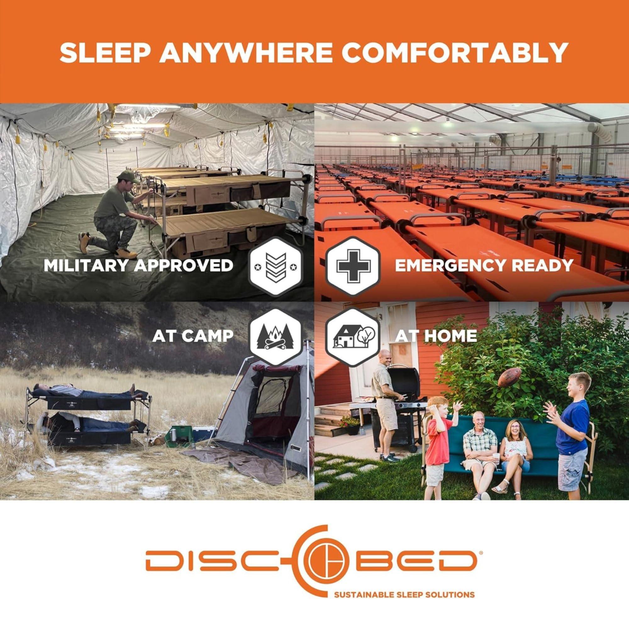 Disc-O-Bed Large Outdoor Convertible 2 Person Bench and Double Camping Cot Portable Bed Bunk System for Adults - Image 7