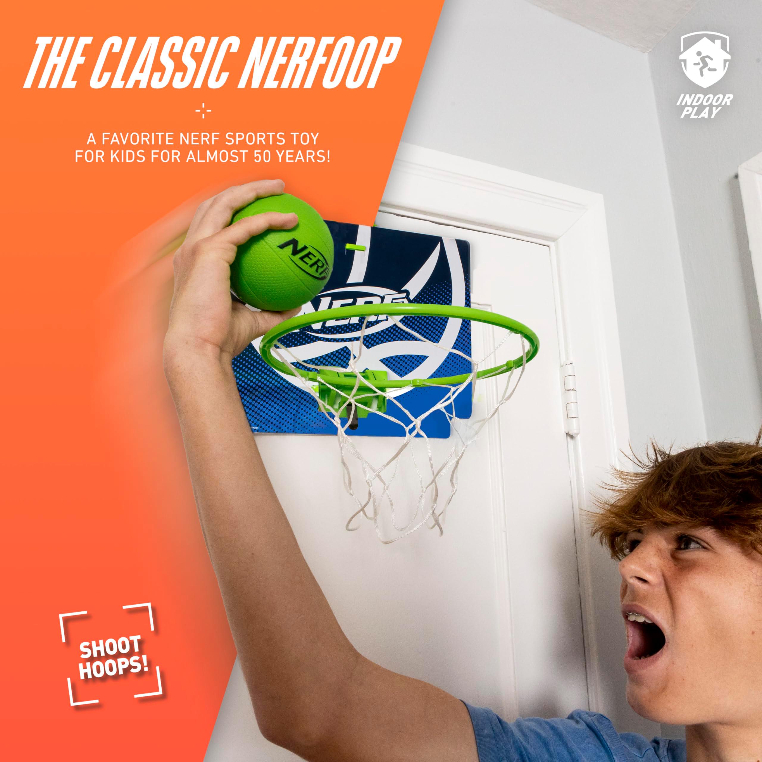 Nerf Nerfoop - The Classic Mini Foam Basketball and Hoop - Hooks On Doors - Indoor and Outdoor Play - A Favorite Since 1972 - Image 4