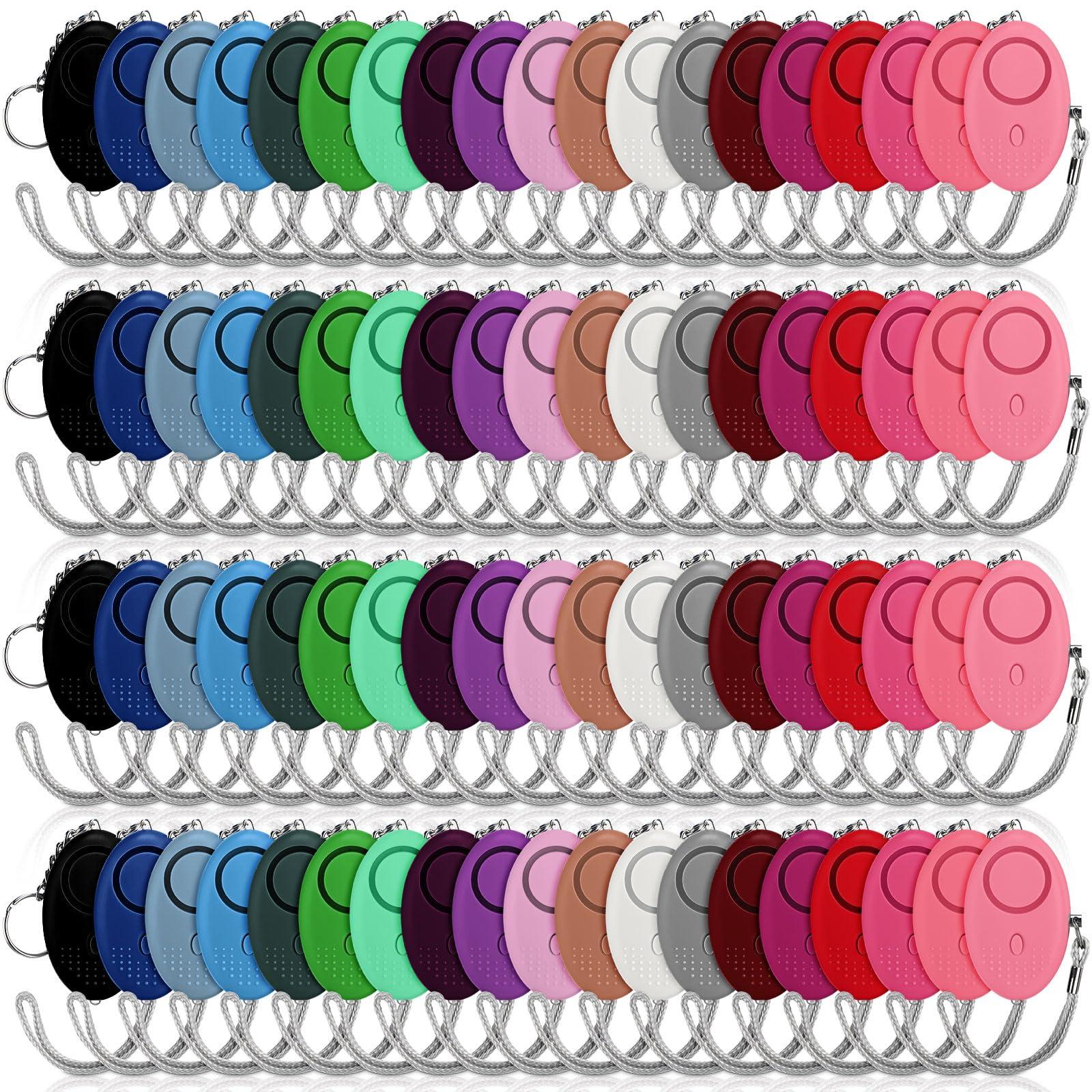 Kanayu 76 Pcs Personal Alarm Bulk 130DB Safe Sound Emergency Safety Self Defense Security Alert Keychain with Led Light Personal Protection Alarm for Women Girls Kids Elderly (Mixed Colors)