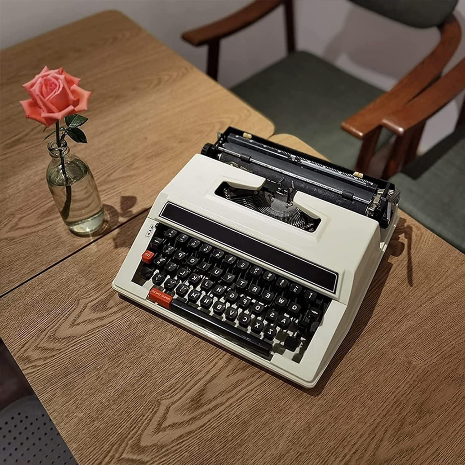 QADFSFGBG Classic Old Fashioned Manual Typewriter - Portable & Easy to Use - Includes Ribbon Set - Machinery Typewriter, kk321 - Image 7