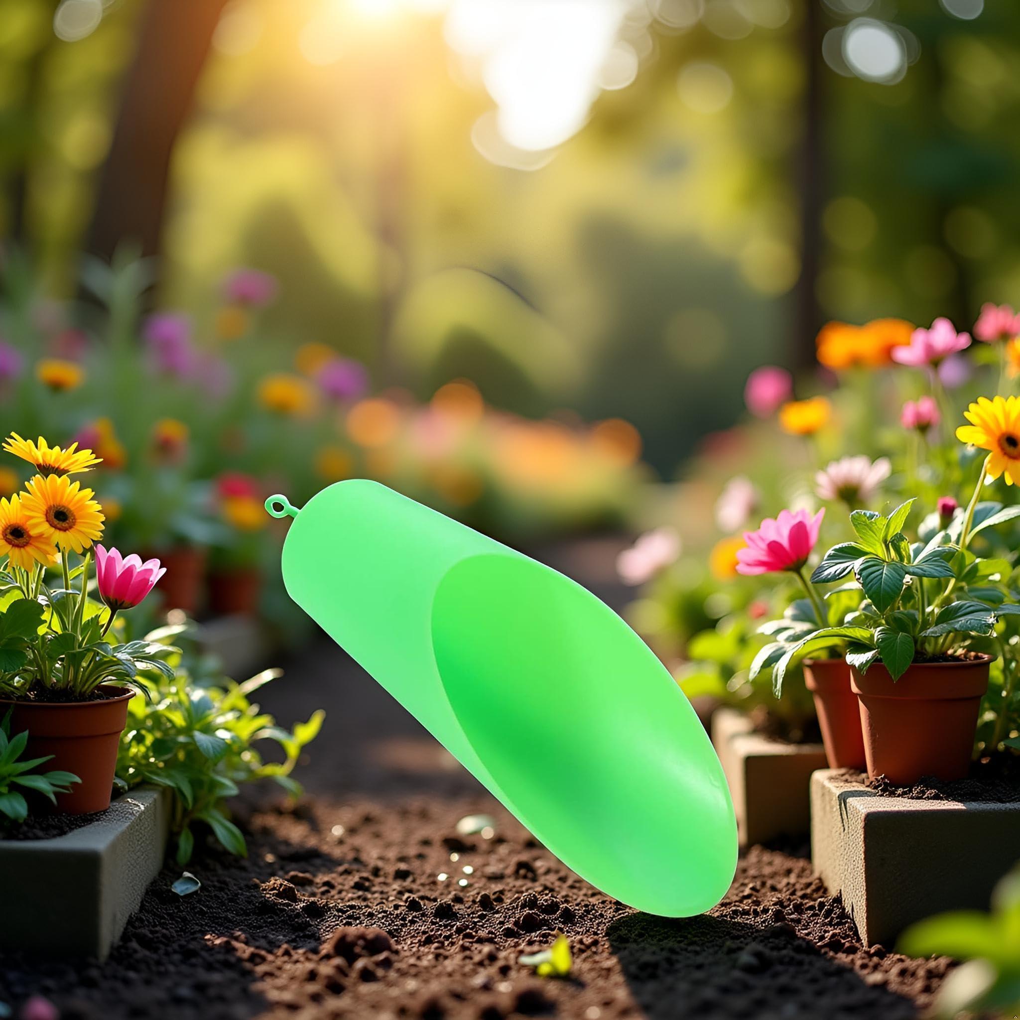 ZhangyiHot Plastic Garden Soil Scoops, Cup Spade Shovel Mini Colorful Soil Scoops Plant Potting Shovels Bucket Shovel Gardening Tools Hand Tools Shovels (Green) - Image 6