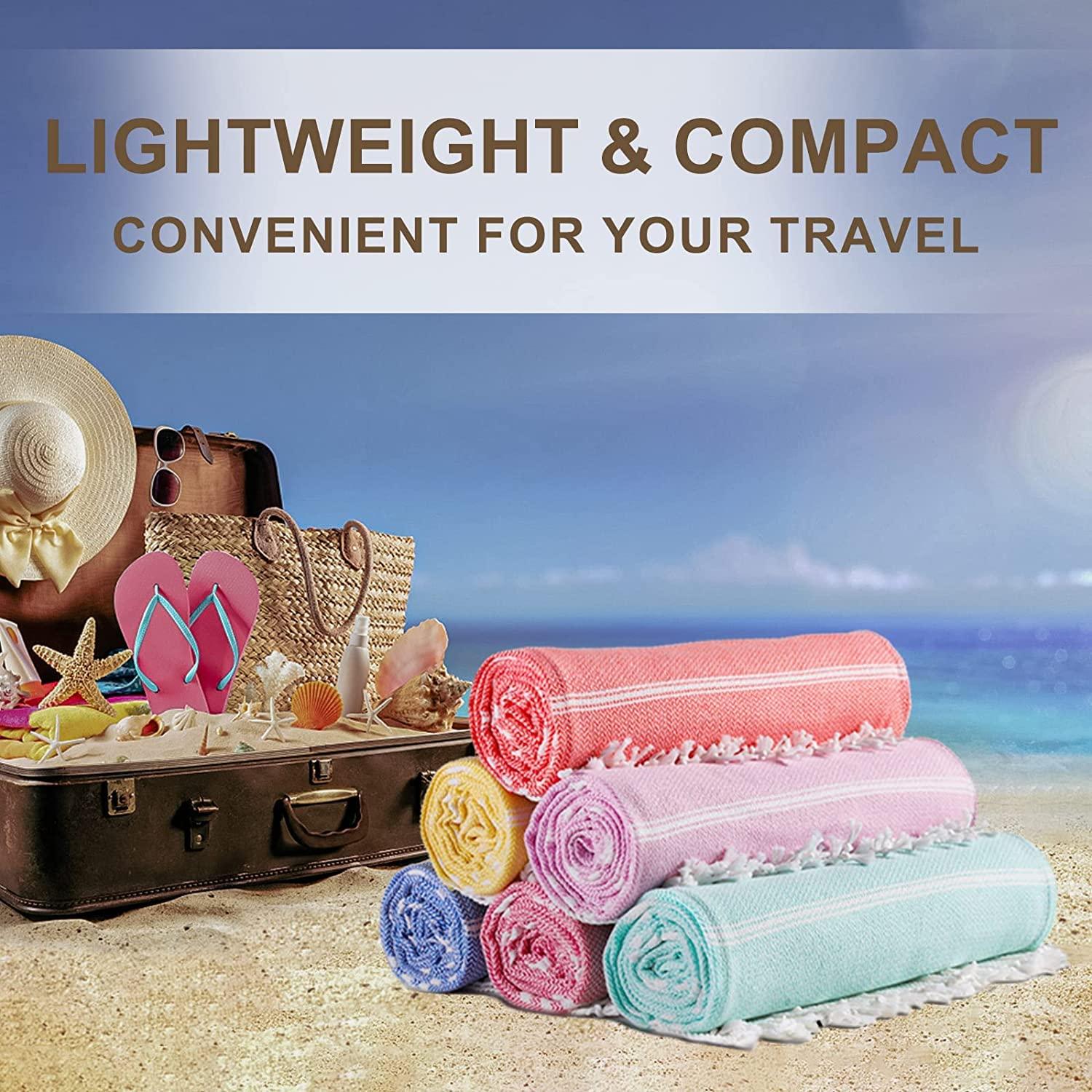 4 Packs Turkish Beach Towel Pool Swim Towels Set Bulk Soft Cotton Extra Large Sand Free Quick Dry Thin Lightweight Travel Vacation Essentials Cruise Accessories Must Haves Clearance Sandless Oversized - Image 7