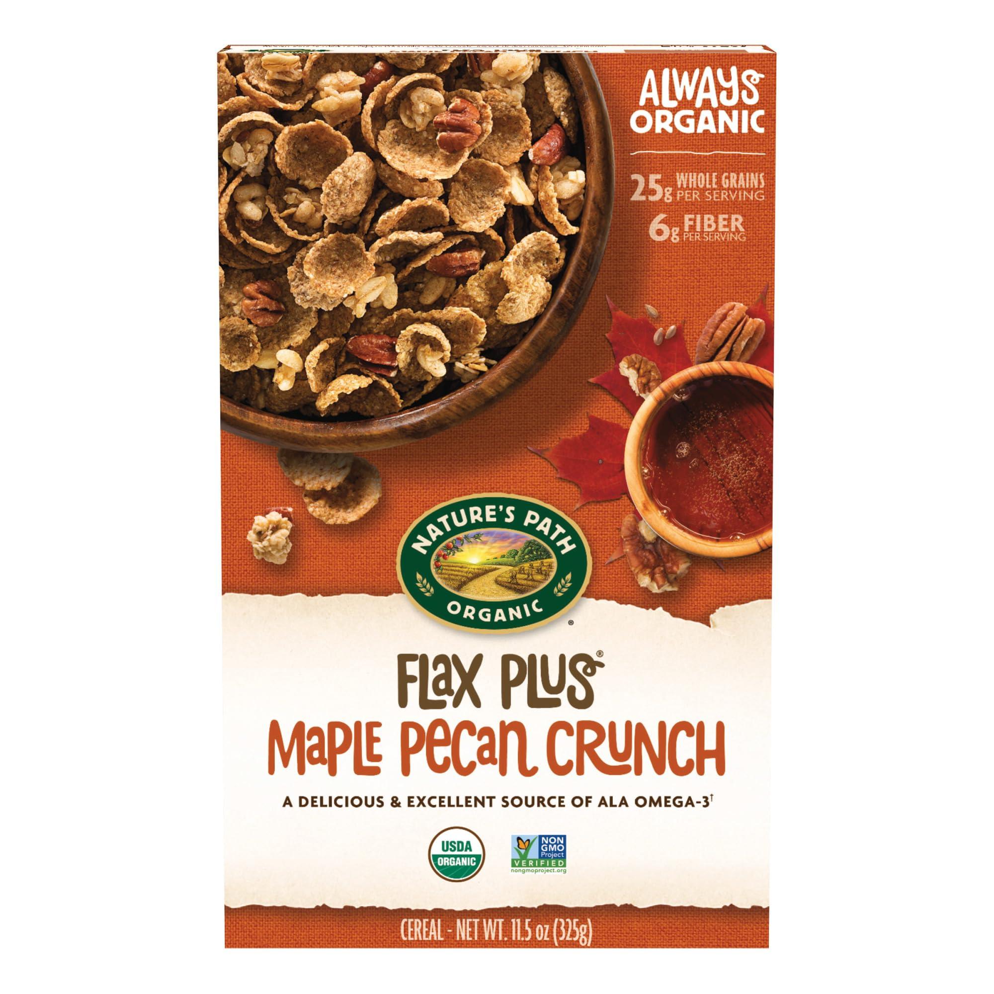 Nature's Path Organic Flax Plus Maple Pecan Crunch Cereal, 11.5 oz (Pack of 1), Non-GMO