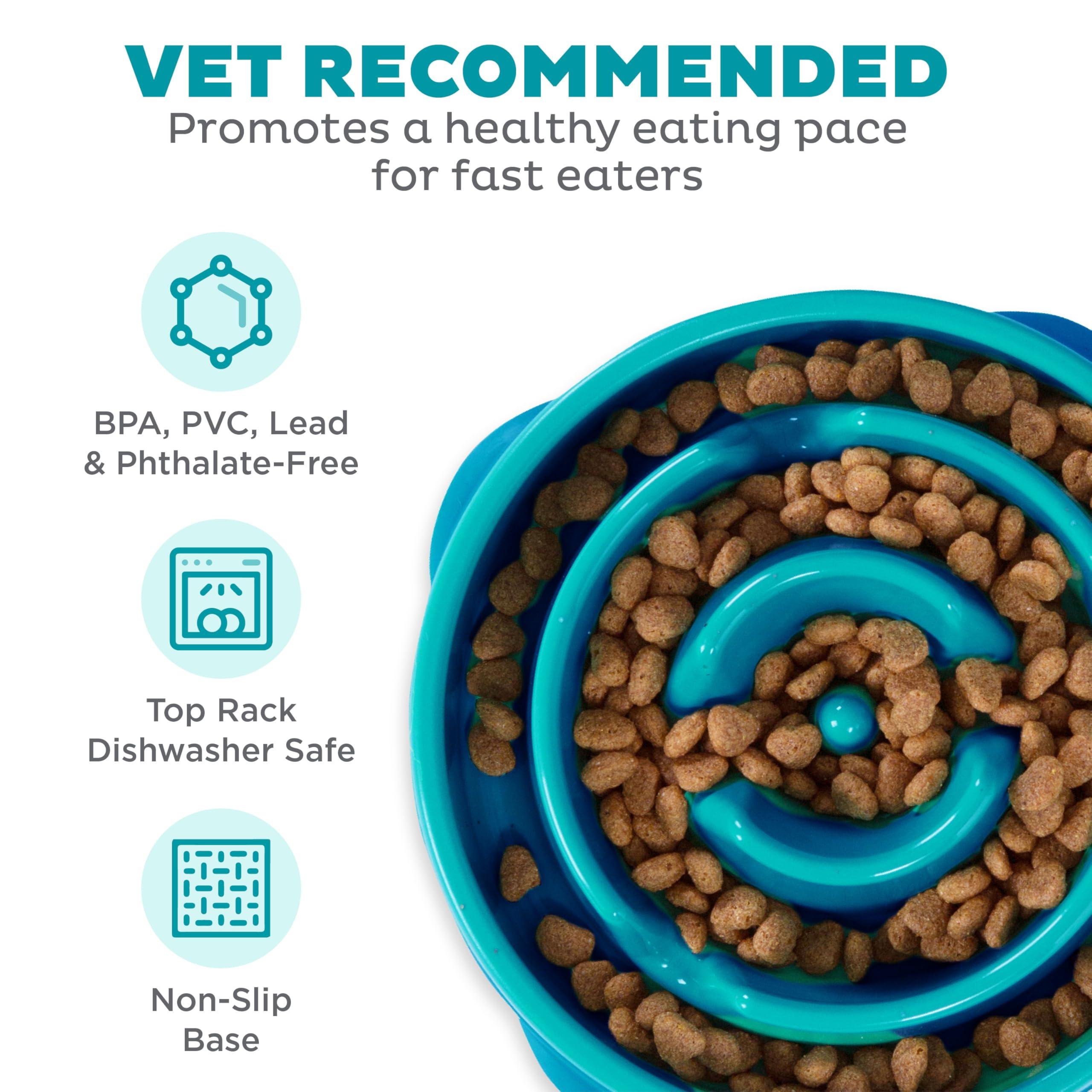 Outward Hound Fun Feeder Slo Bowl, Slow Feeder Dog Bowl, Medium/Mini, Turquoise - Image 3