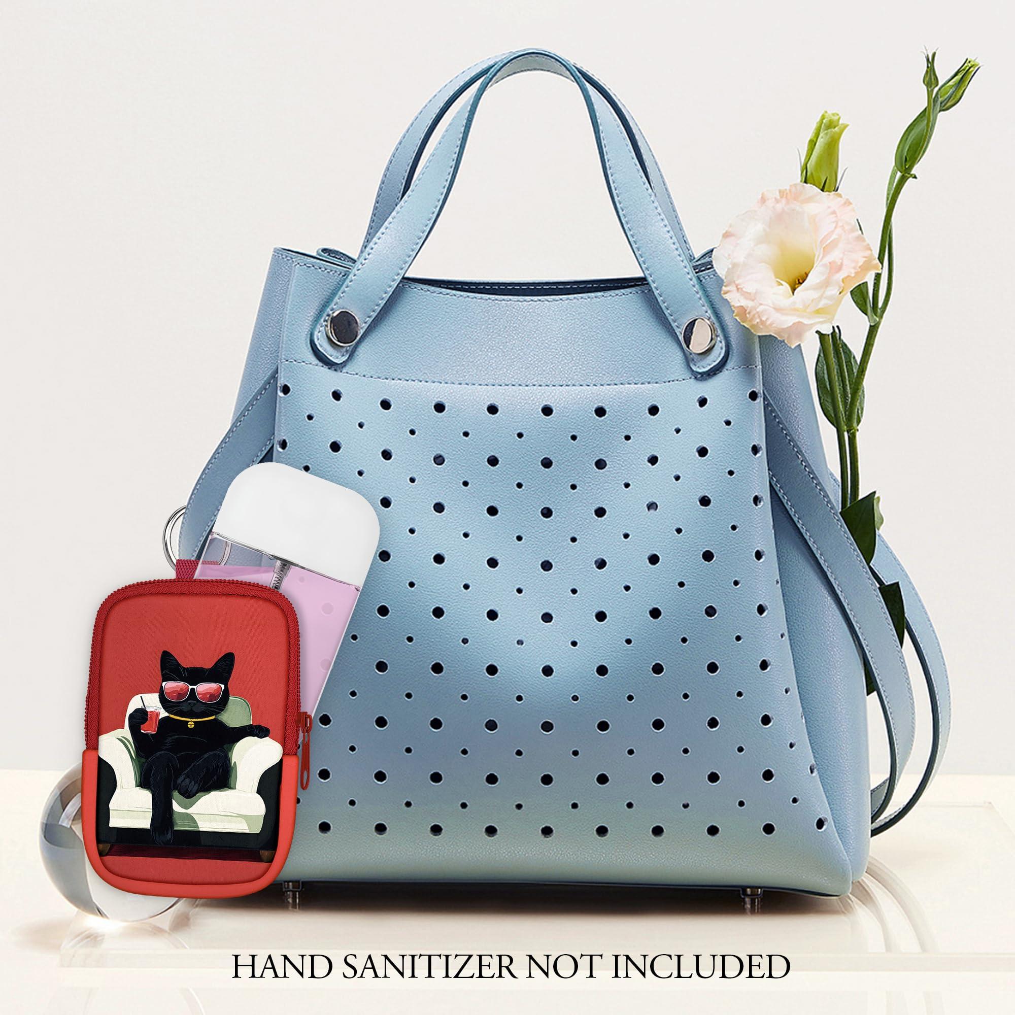 Energymax Hand Sanitizer Spray Case, Compatible with Touchland Hand Sanitizer Mist Spray, Portable Mini Pouch, Fashion Accessory Keychain with Snap Hook 1FL. OZ., Cat on the Sofa - Image 4