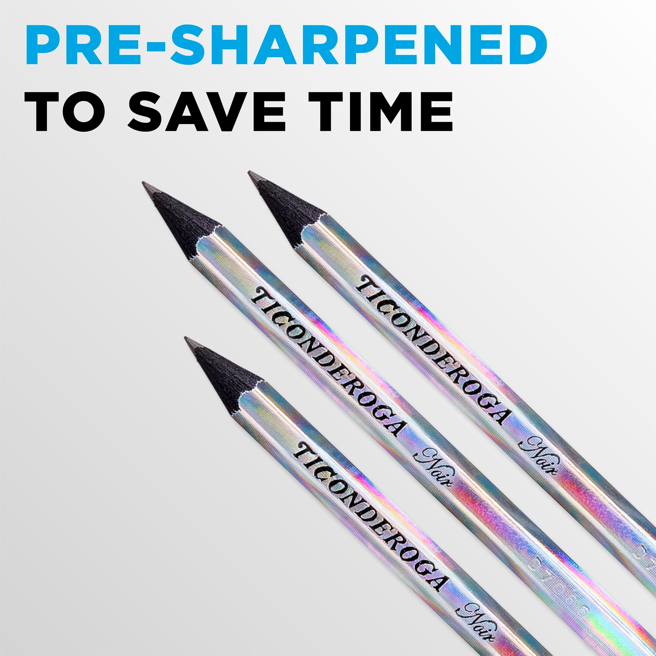 Ticonderoga Noir Black Wood-Cased #2 Pencils, Holographic Design, 12 Count - Image 6