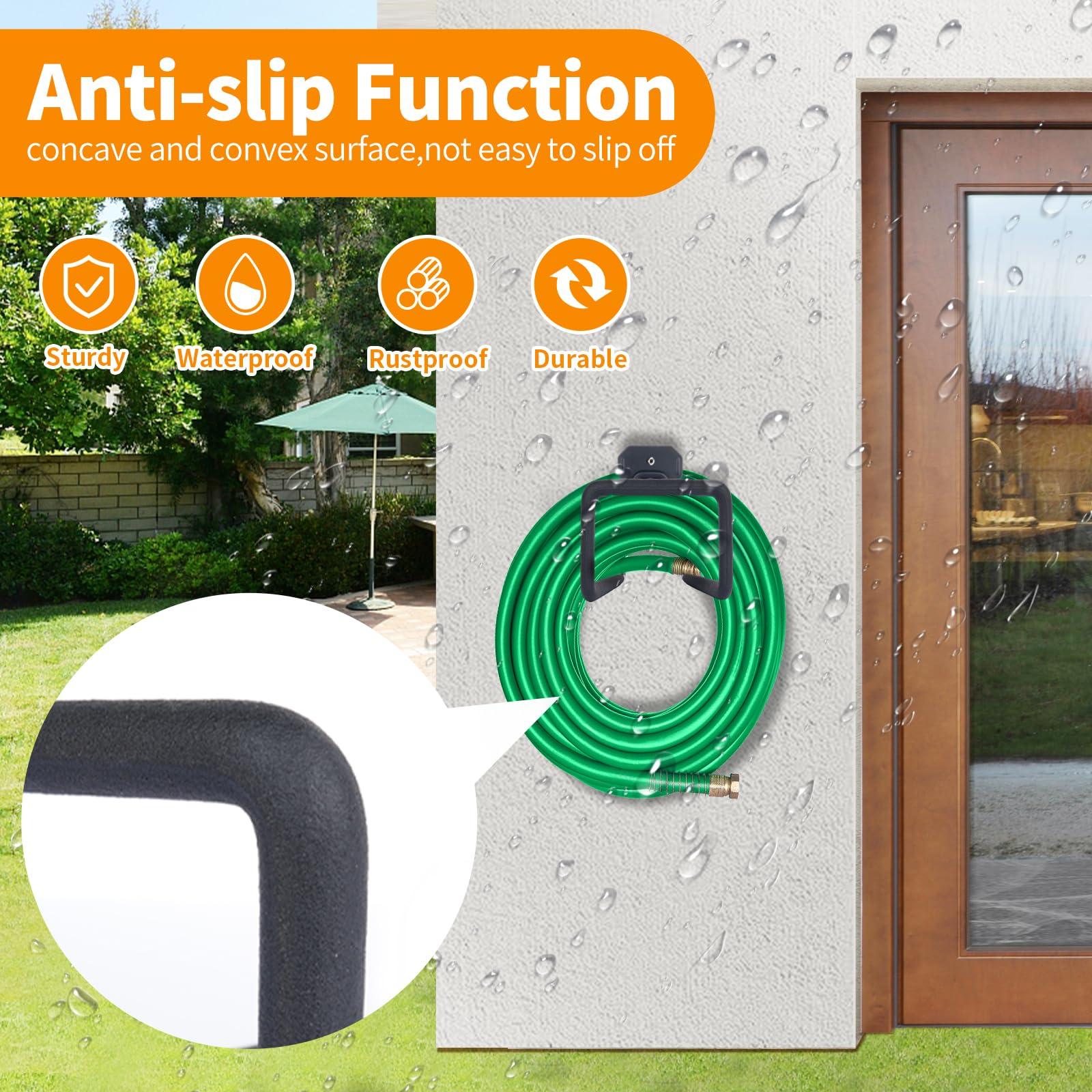 IBERDE Hose Holder,Heavy Duty Hooks for Hanging, Wall Hooks, Garden Hose Hanger, Wall Mount Hooks,Hose Holders for Outside Garden Expandable Flexible Hose - Image 4