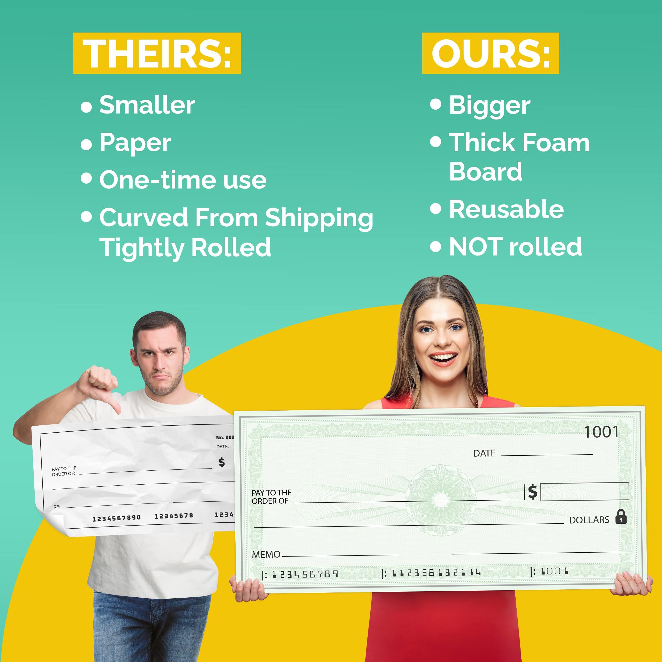 Giant Check | 36x16 Dry Erase Big Check for Presentations - Oversized Fake Check Award - Image 4
