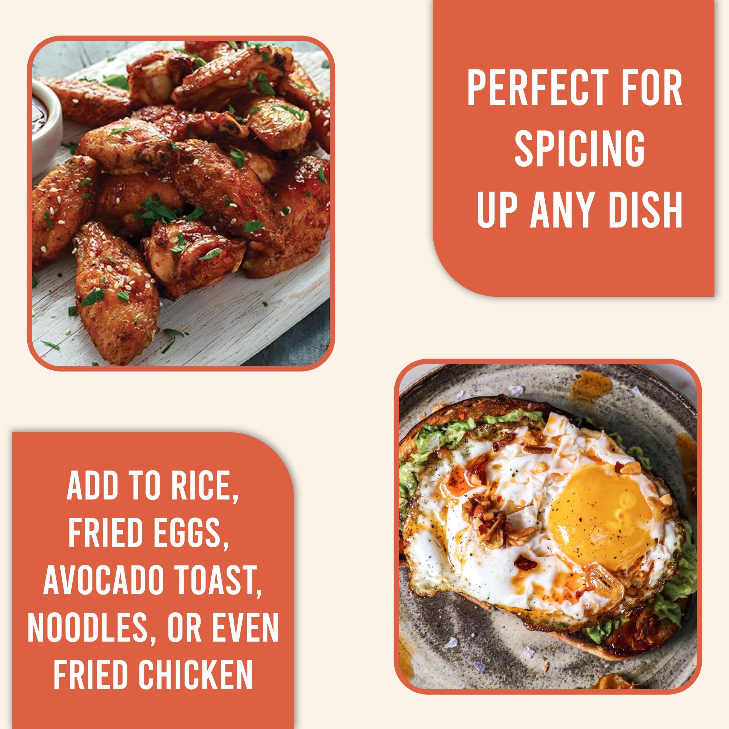 Red Clay Chili Crisp - Crunchy Garlic Chili Oil | Spicy Chili Crisp | Gluten Free Chili Crisp | 8oz Paleo Friendly Crisp | Shallot Chili Crisp | Crunchy Chili Oil | Fresno Chili Flakes - Image 3