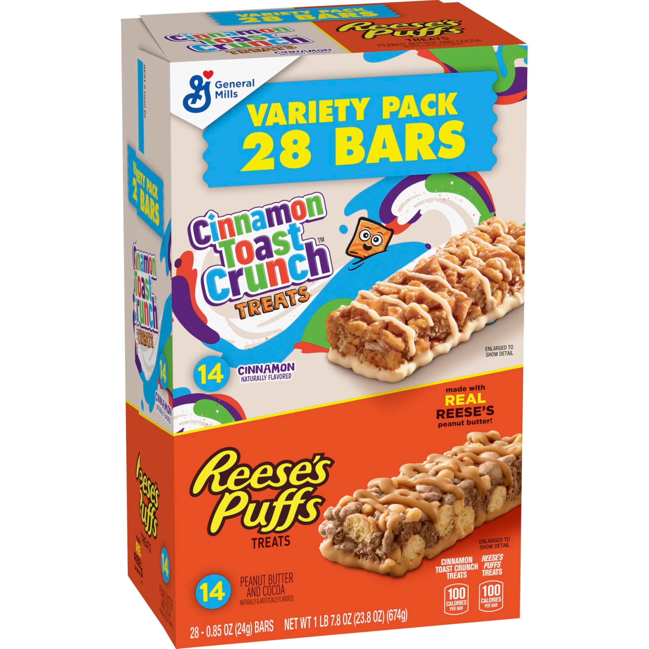 Cinnamon Toast Crunch and REESE'S Puffs Cereal Treat Bars Variety Pack, Snack Bars, 28 Ct, 23.8 oz - Image 6