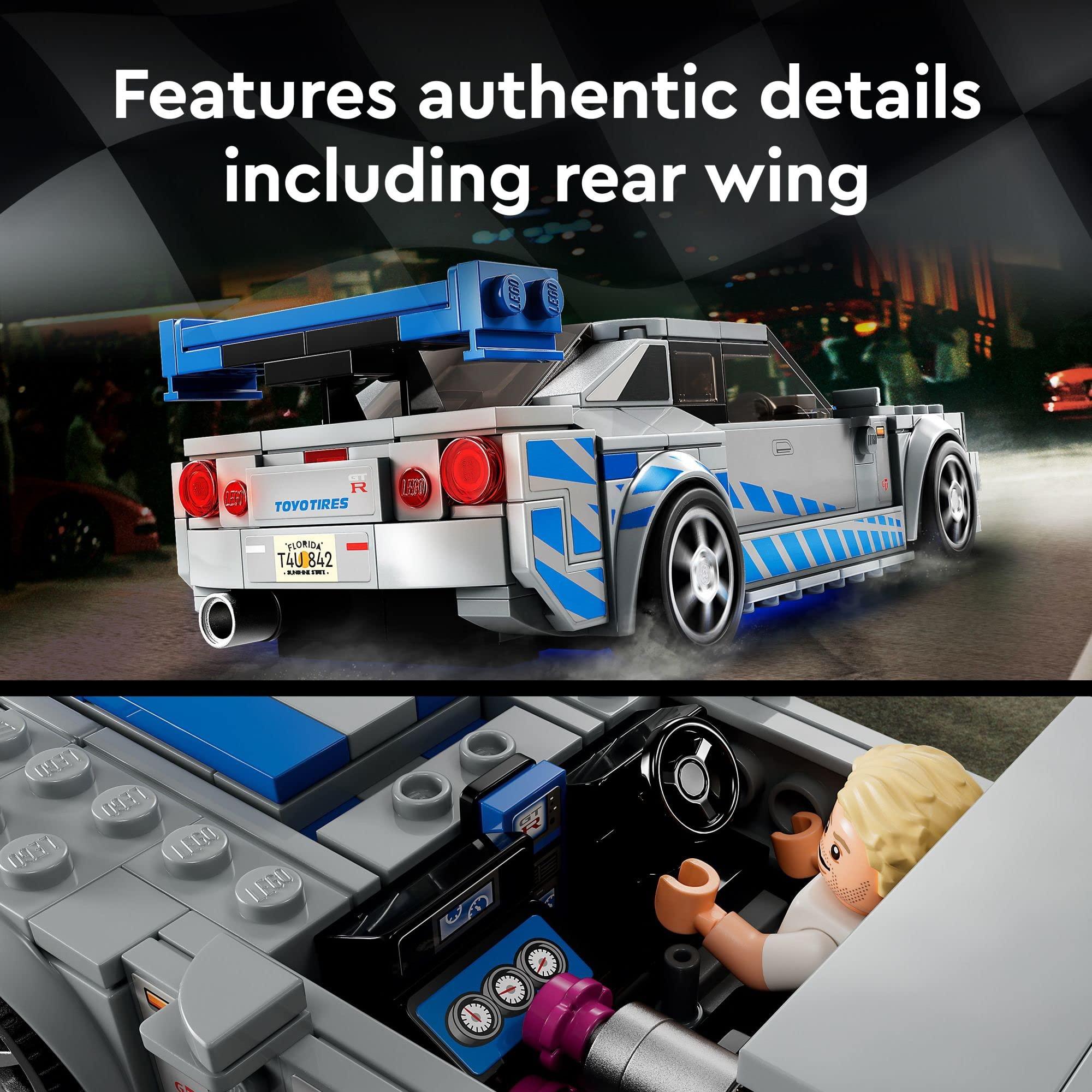 LEGO Speed Champions 2 Fast 2 Furious Nissan Skyline GT-R (R34), Race Car Toy Model Building Kit, Collectible with Racer Minifigure, 2023 Set for Kids, Boys and Girls Ages 9 and Up 76917 - Image 4