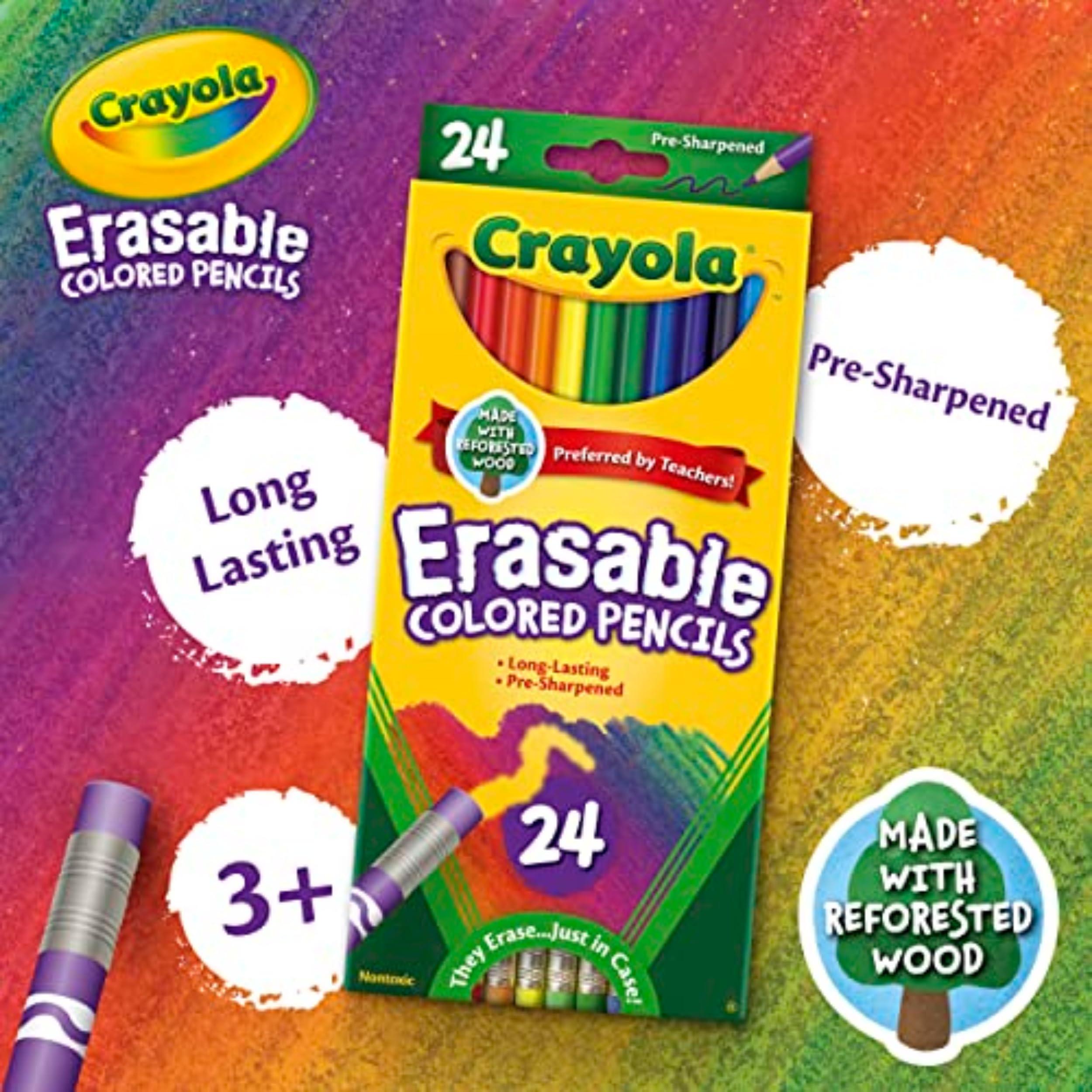 Crayola Erasable Colored Pencils (24ct), Assorted Kids Colored Pencils for Coloring Books, Back to School Essentials, Coloring Supplies for Classrooms, 6+ - Image 6