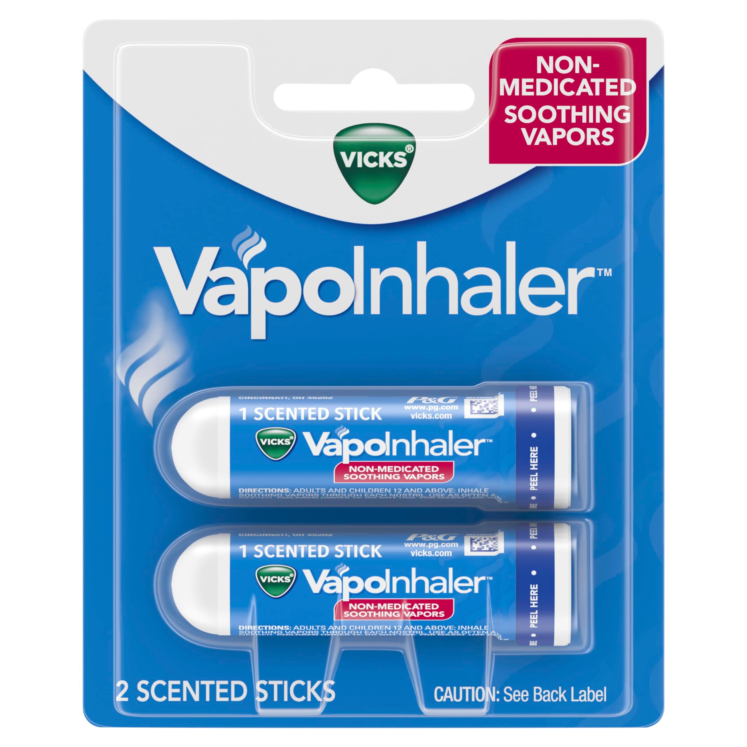 Vicks VapoInhaler, On-the-Go Portable Nasal Inhaler, Non-Medicated, With Refreshing Vicks Vapors, Menthol Scent , 2 Scented Sticks - Image 7