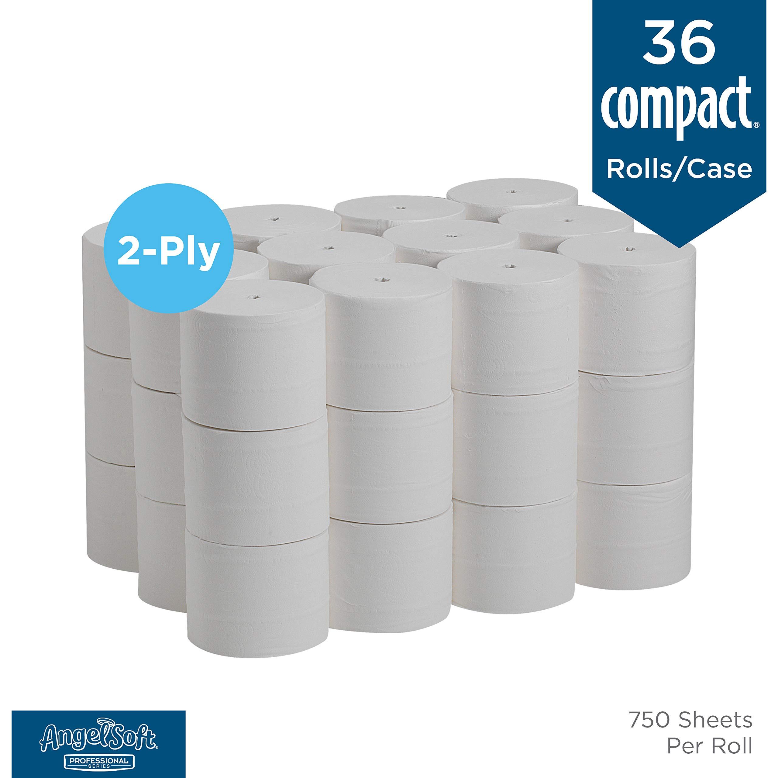 Georgia-Pacific Angel Soft Professional Series Compact Premium Embossed Coreless 2-Ply High-Capacity Toilet Paper by GP PRO,White,19371,750 Sheets Per Roll,36 Rolls Per Case - Image 2
