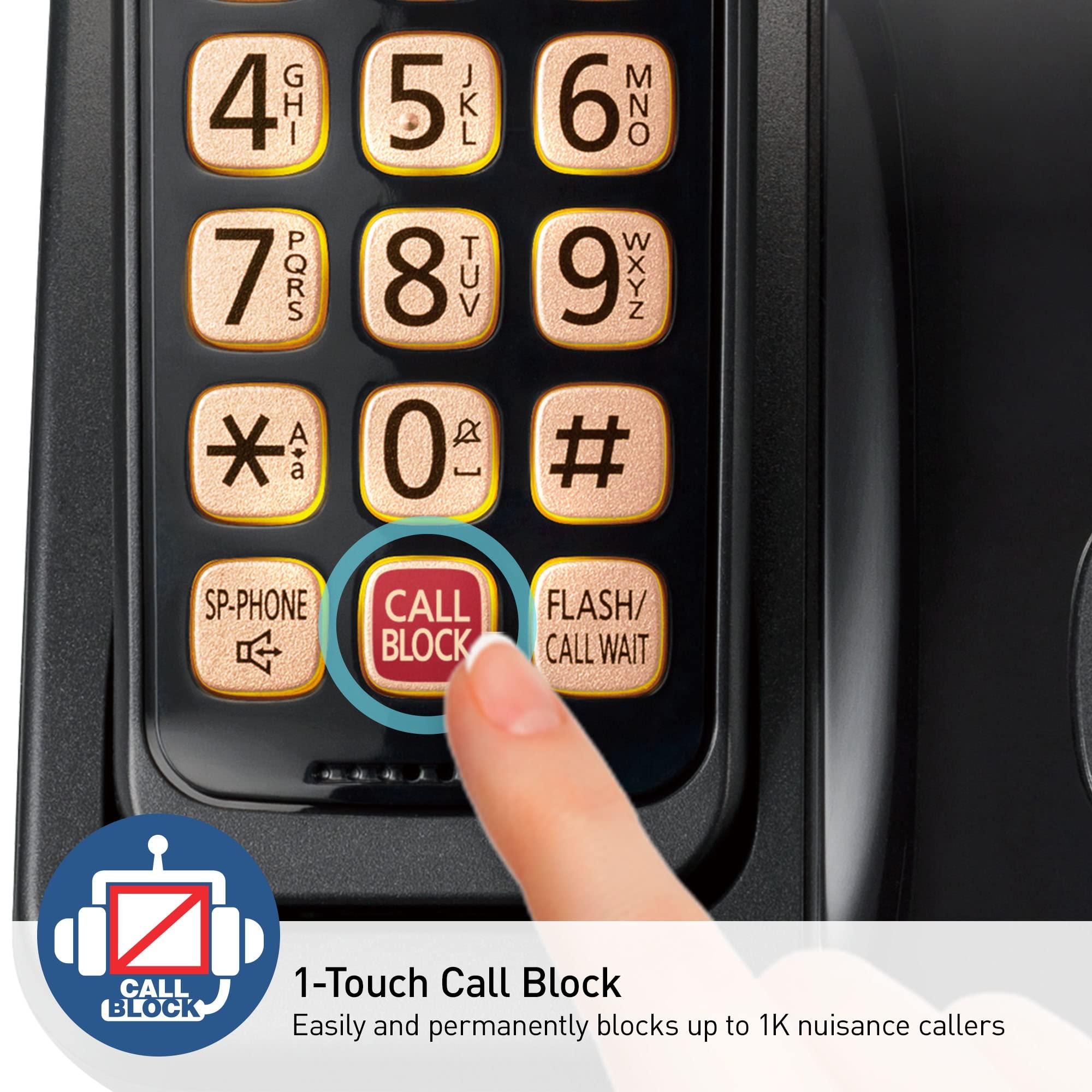 Panasonic Cordless Phone with Advanced Call Block, Bilingual Caller ID and Easy to Read Large High-Contrast Display, Expandable System with 1 Handset - KX-TGD810B (Black) - Image 4