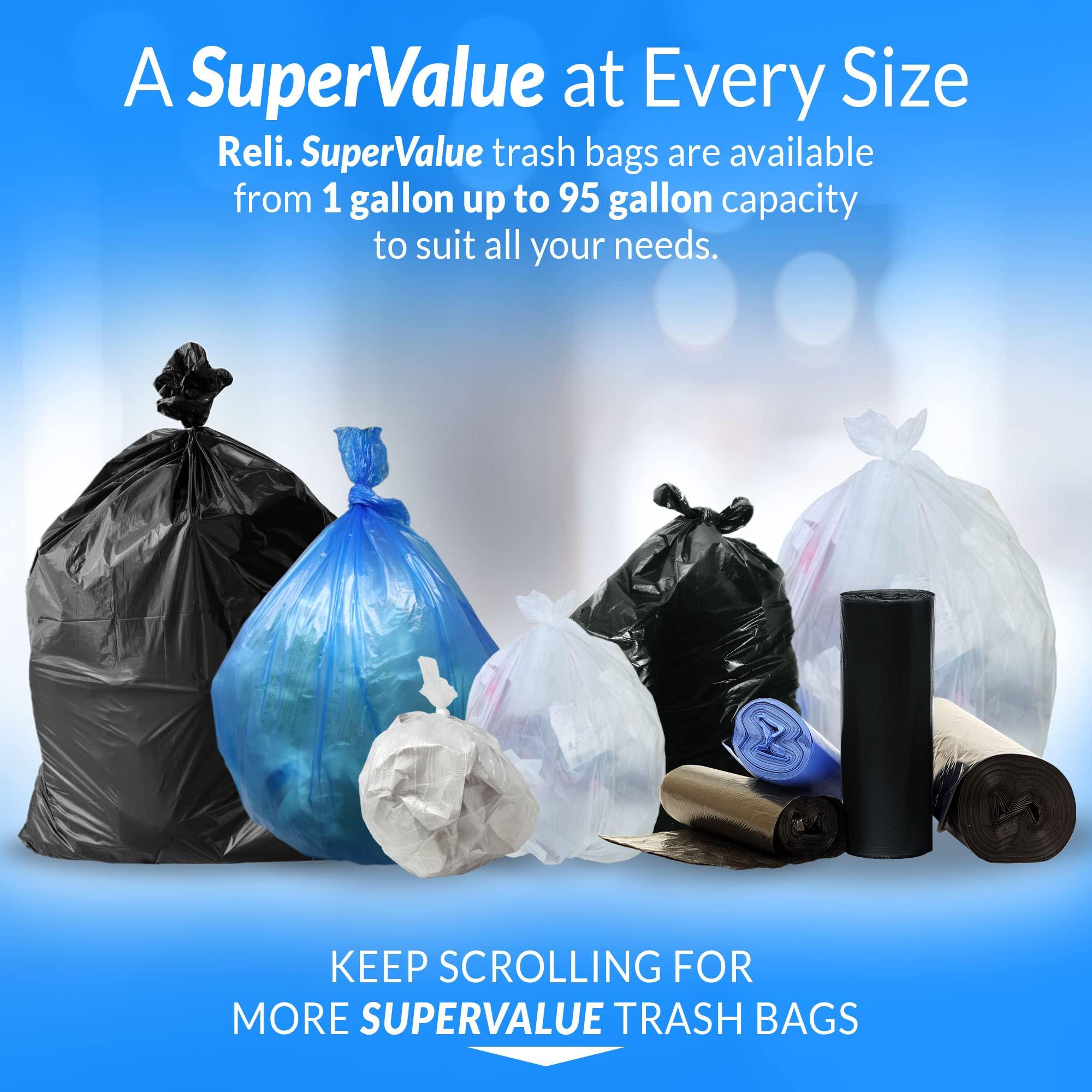 Reli. 6-10 Gallon Trash Bags | 1000 Bags | Clear | Bathroom | Strong | Garbage - Image 7